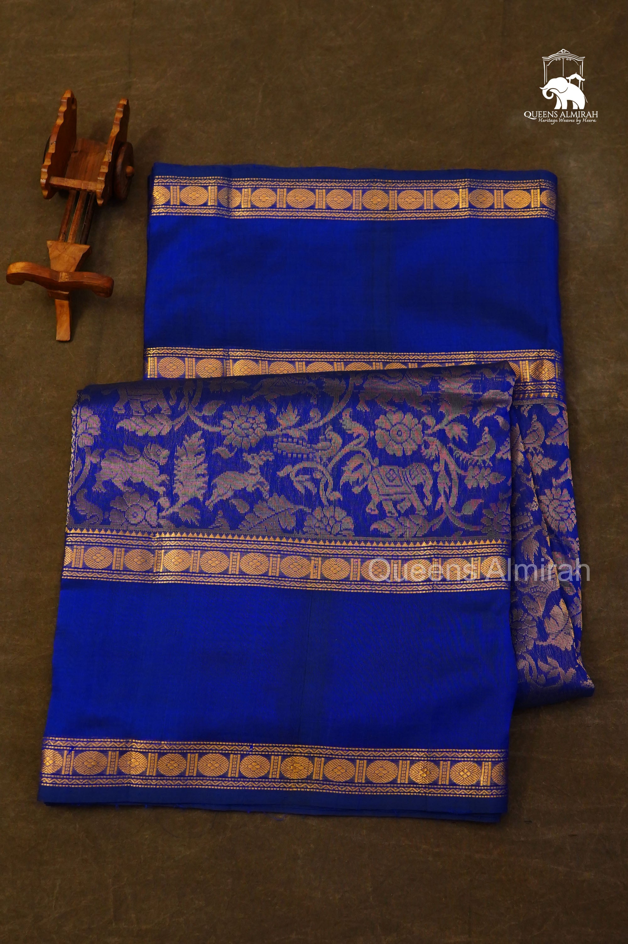 Royal Blue Vanasingaram Pure Kanchi Silk Cotton Saree