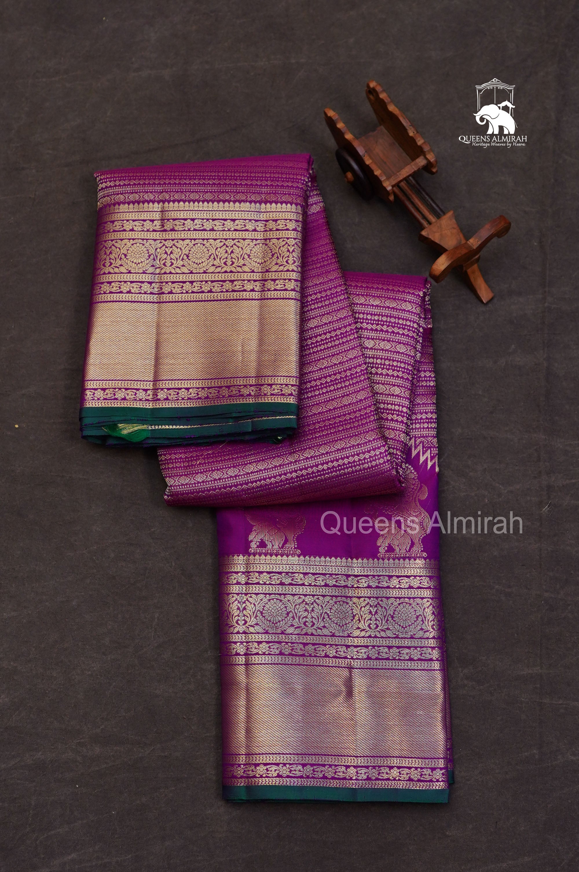 Vadamalli Purple Brocade Pure Kanchivaram Silk Saree