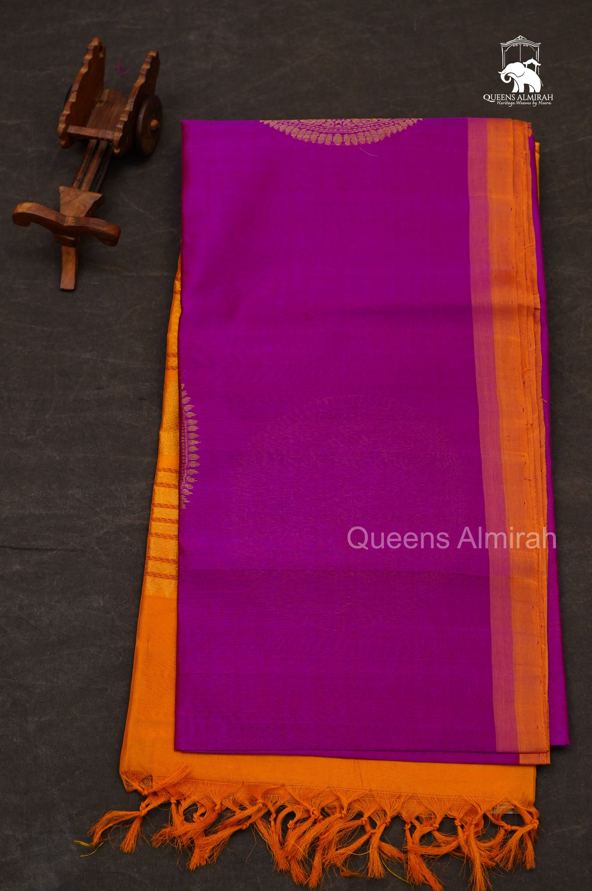 Purple With Yellow Pure Silk Cotton Saree