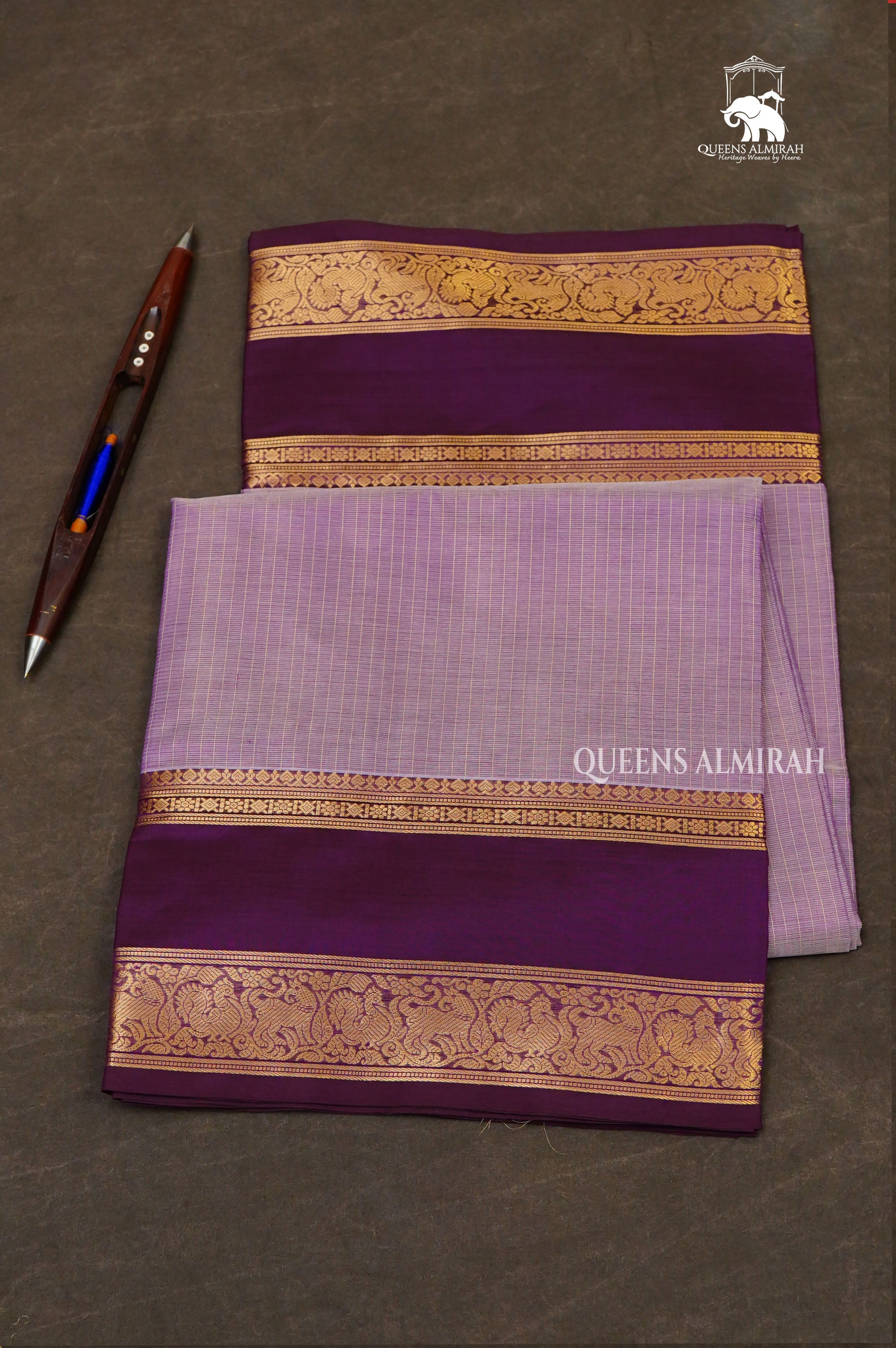 Lavender With Deep Wine Payadi Chettinad Silk Cotton Saree