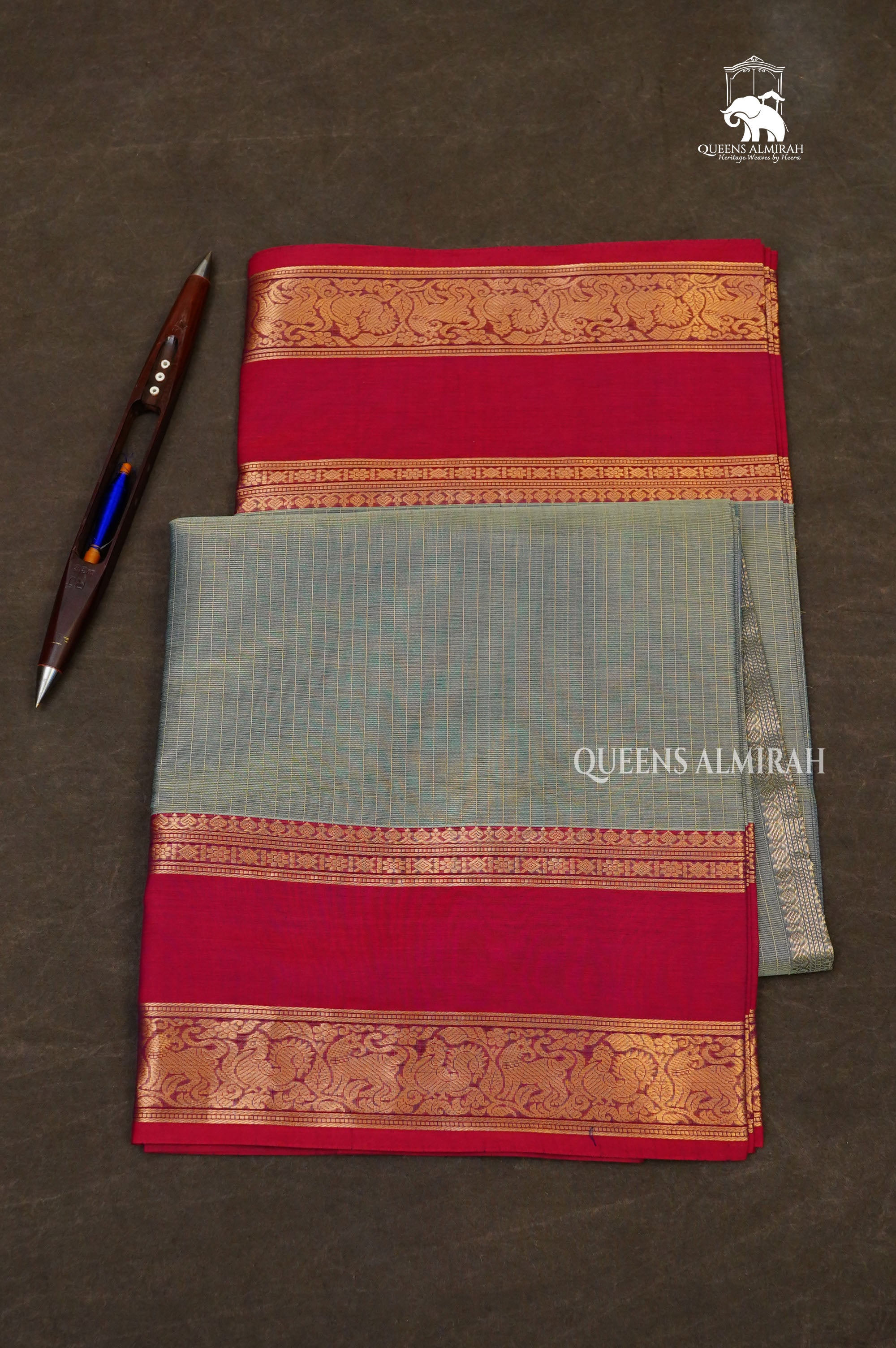 Pastel Green With Magenta Pink Payadi Chettinad Silk Cotton Saree