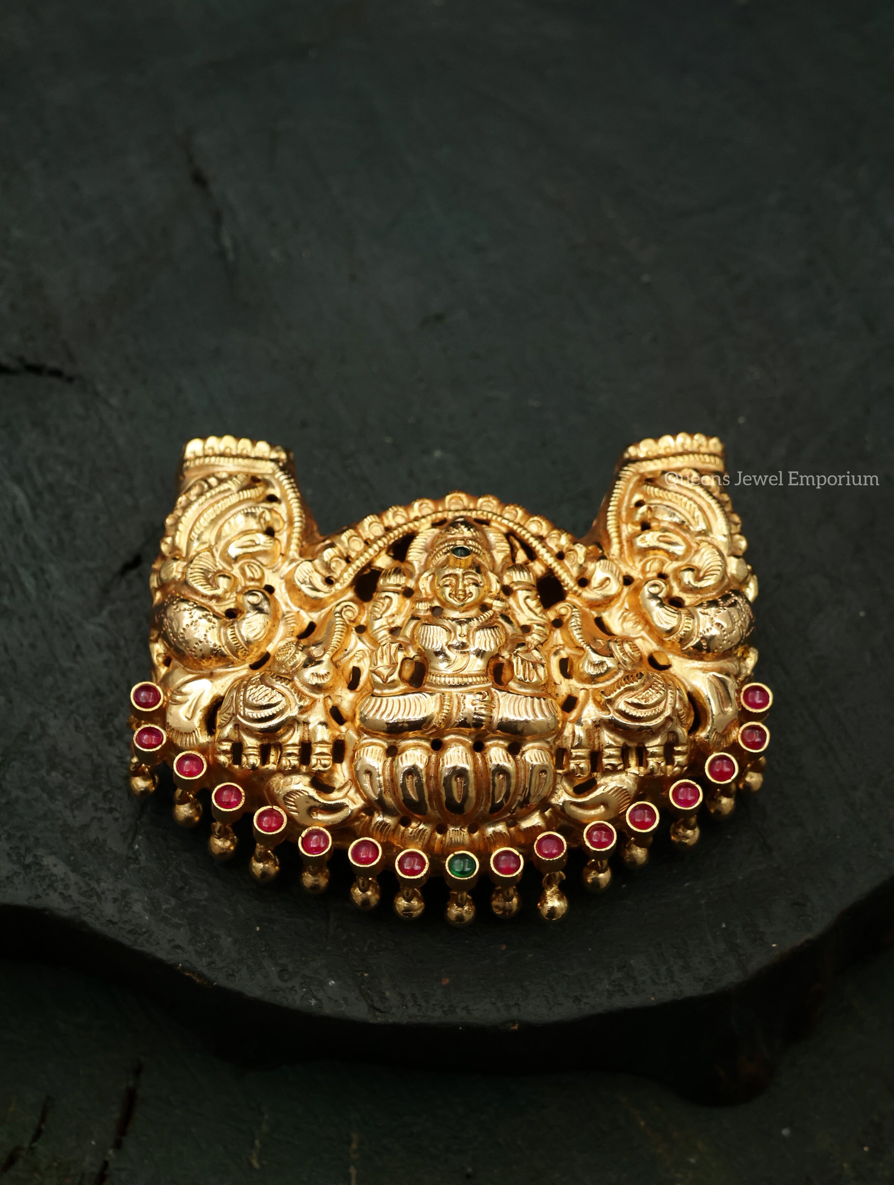 Peacock motif lakshmi pendant-Divine gajalakshmi nagas pendant