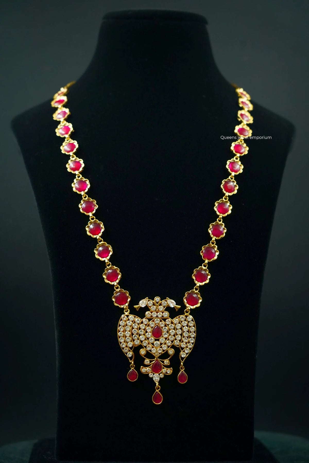 White stone haram-Red color stones 