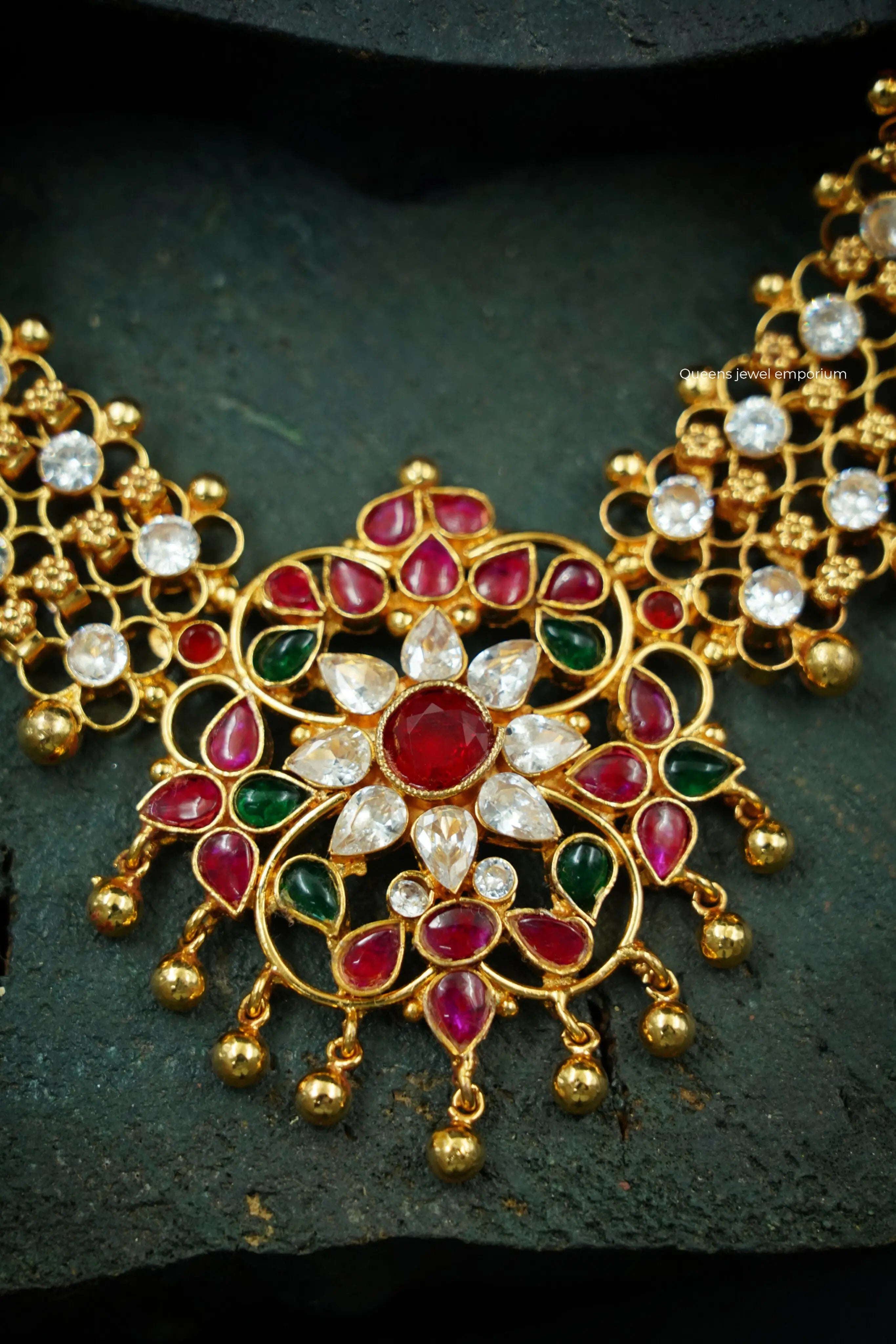 White stone haram-Bridal statement jewellery