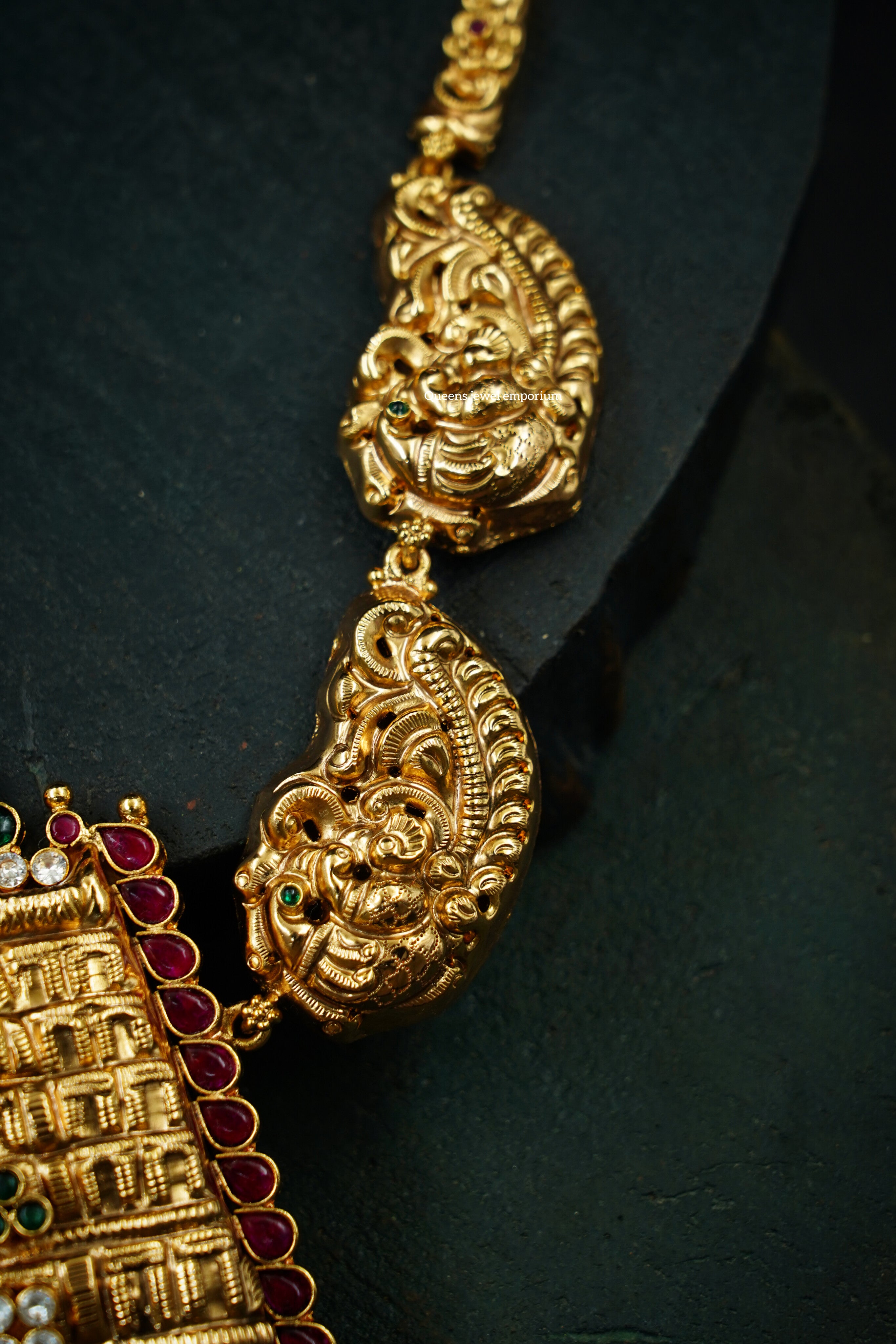 Nagas finish motif haram-Traditional temple jewellery