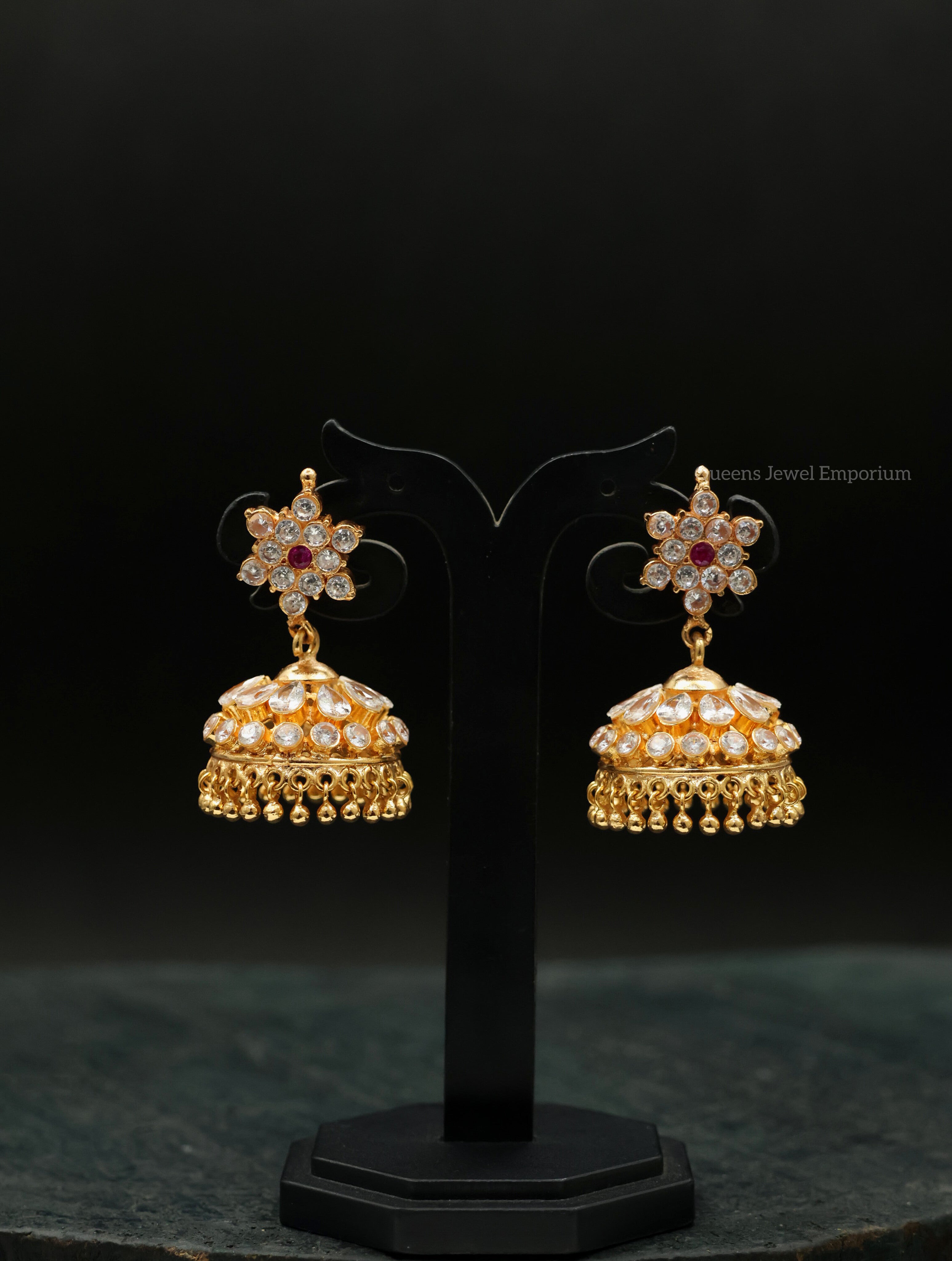 Jhumka for wedding-Gold plated earrings