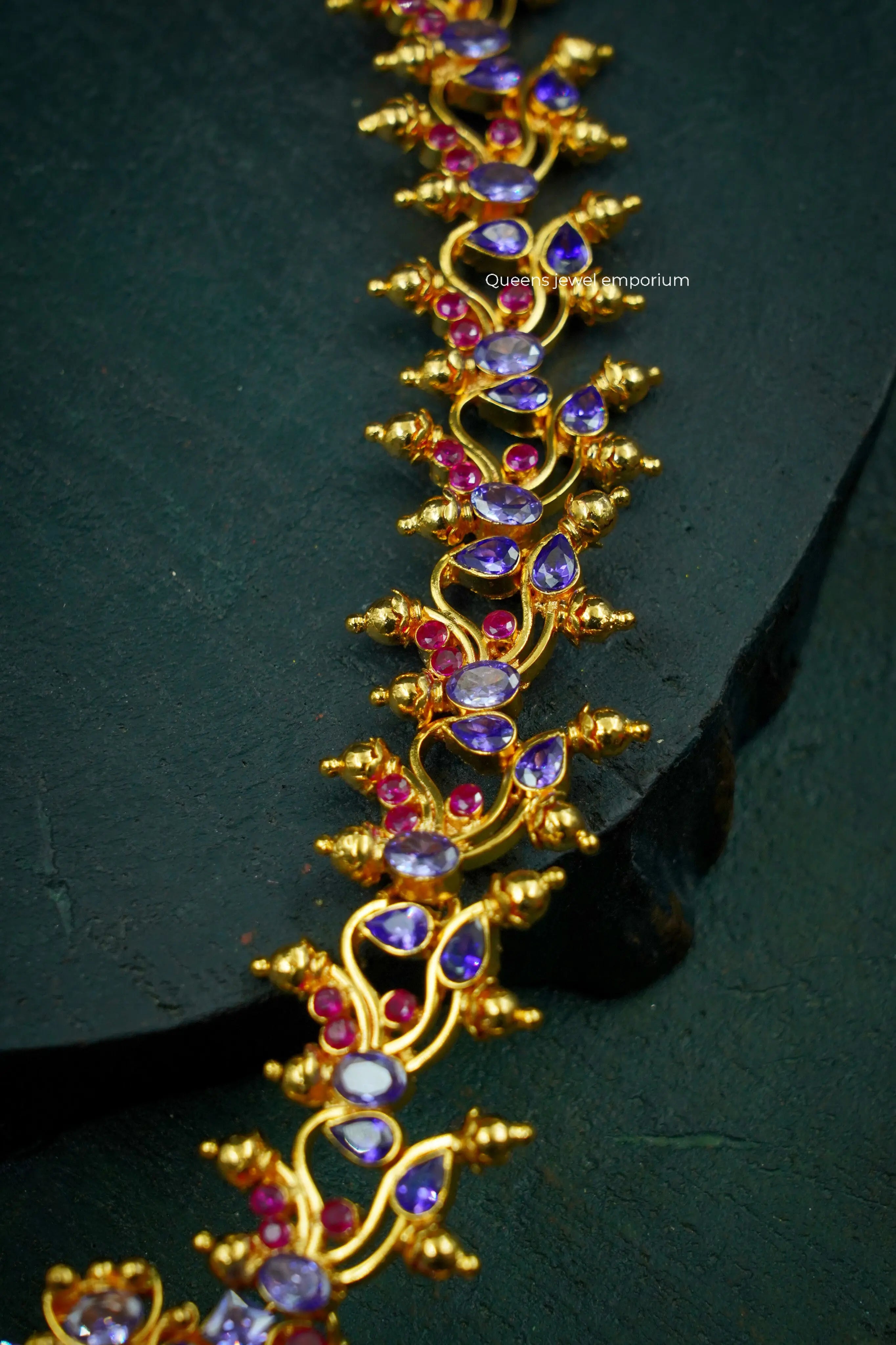 Elegant multicolor stone haram-Grand south indian haram