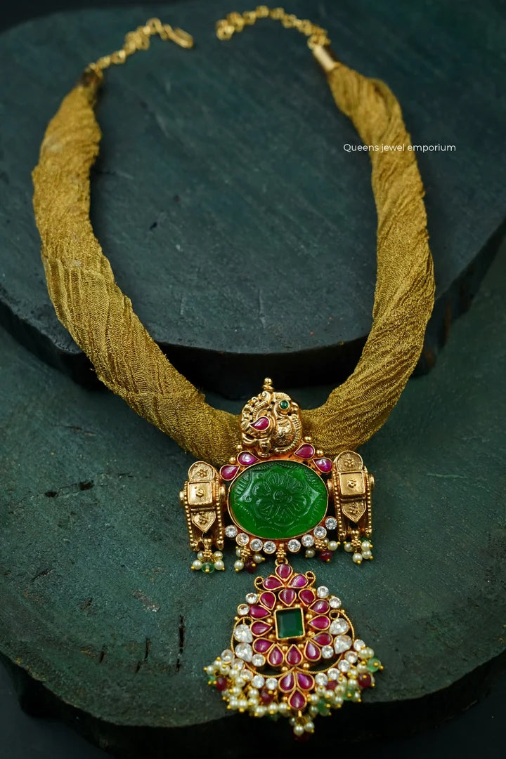 Pendant with tissue rope-Fusion pendant with tissue rope