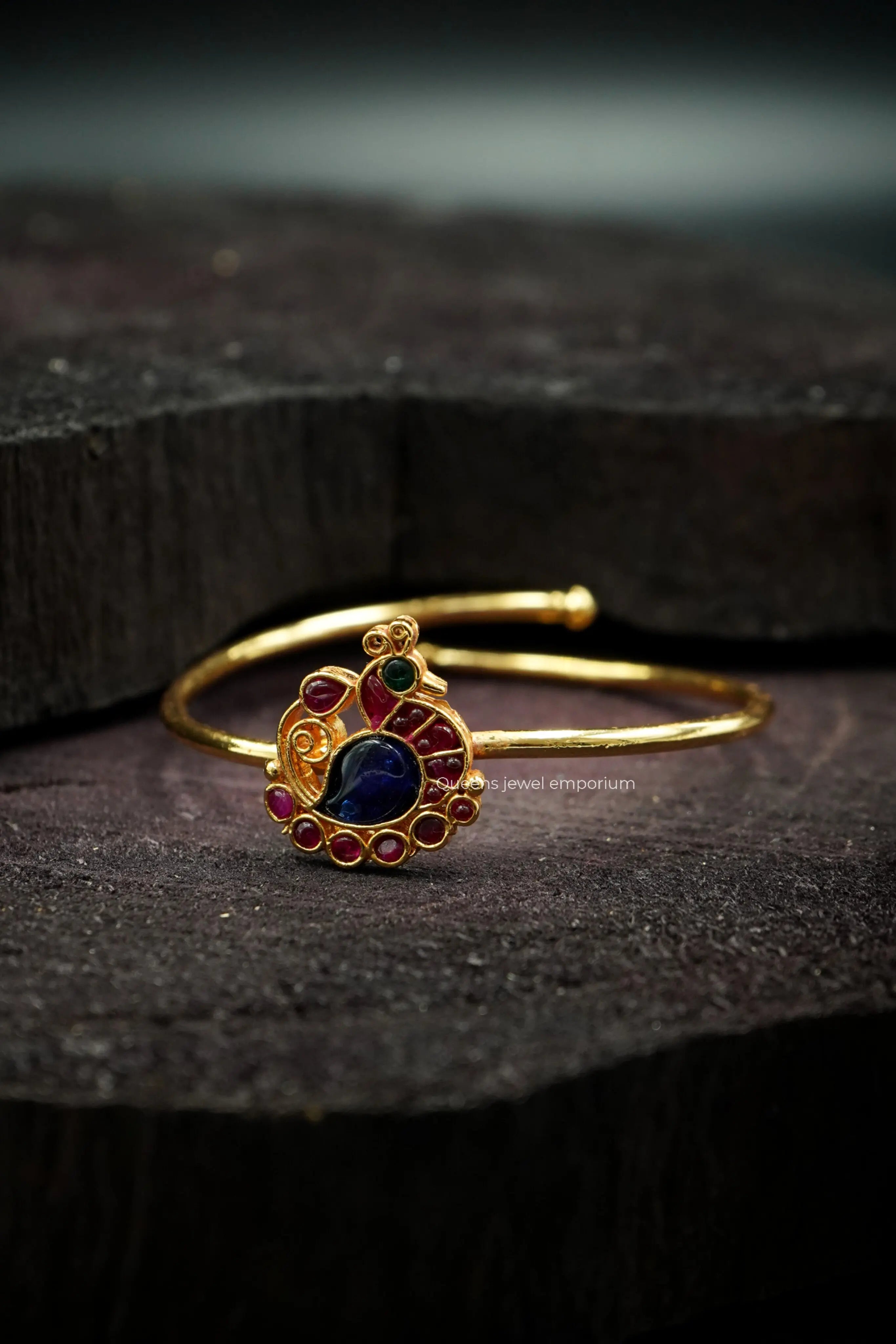 Annam motif gold plated kada-Kada with annapakshi motif
