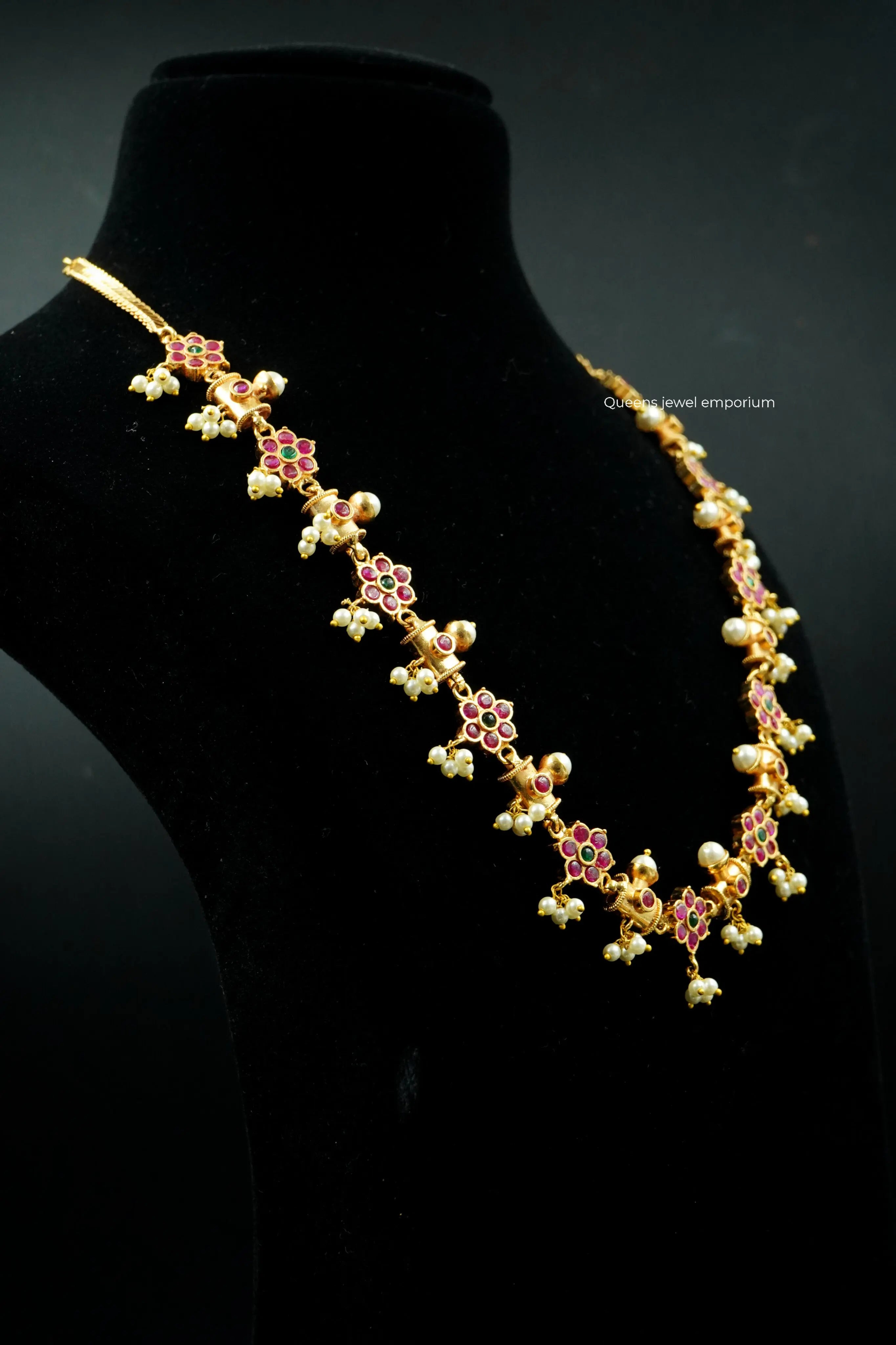 Flower motif haram-Designer jewellery