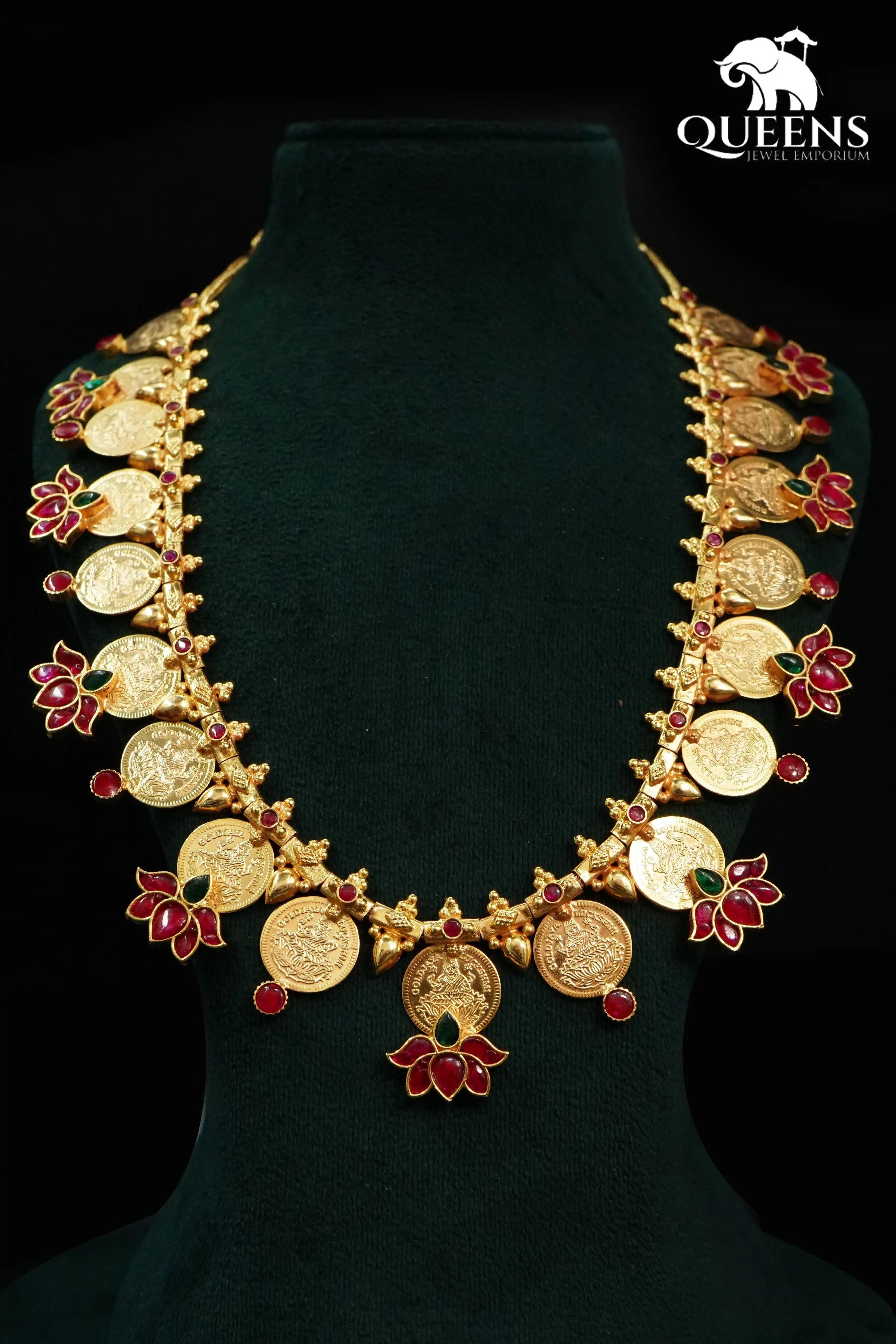 Mid length haram-Red color stoned haram