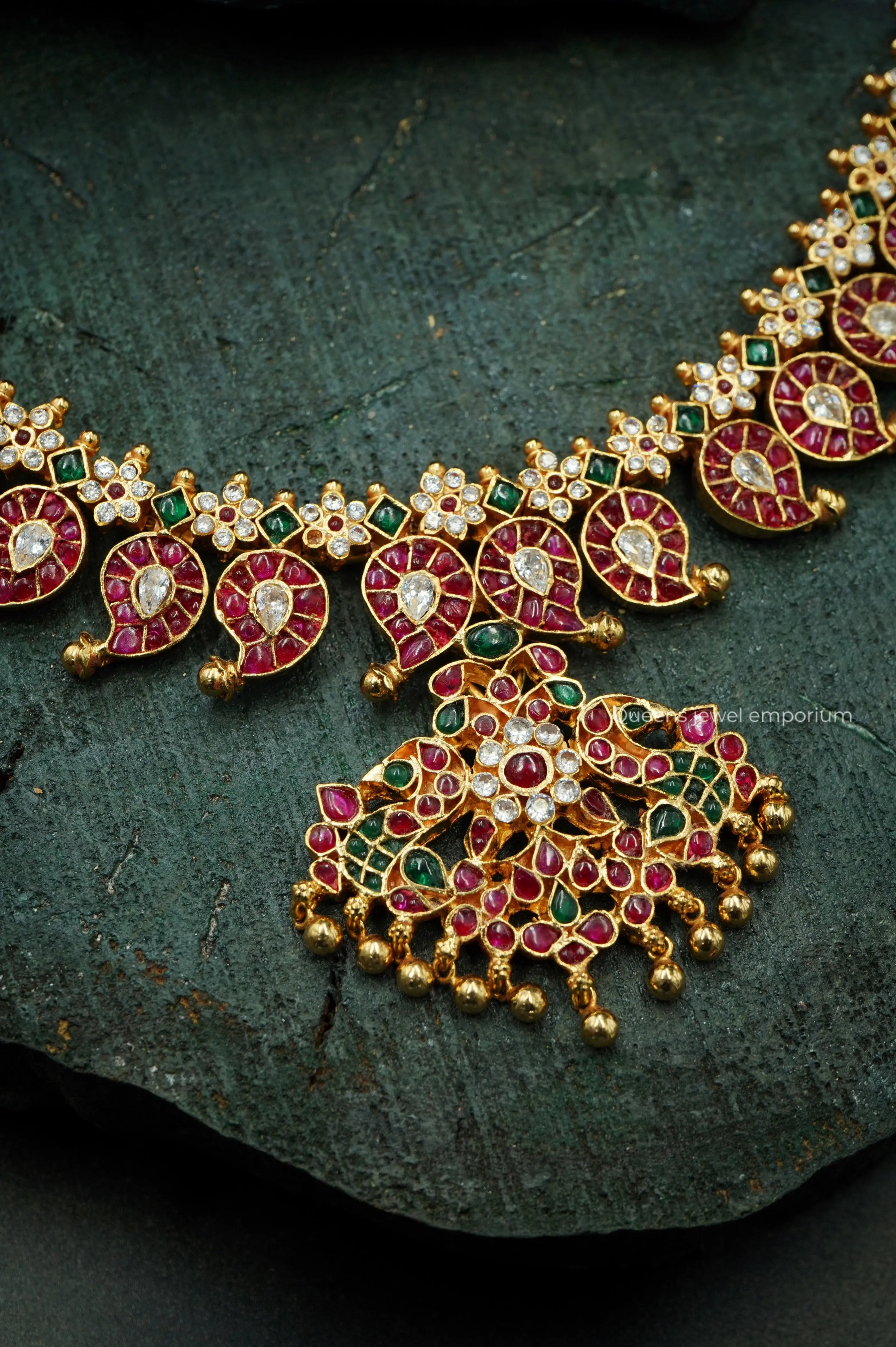 Jewellery for weddings-Zircon stone haram