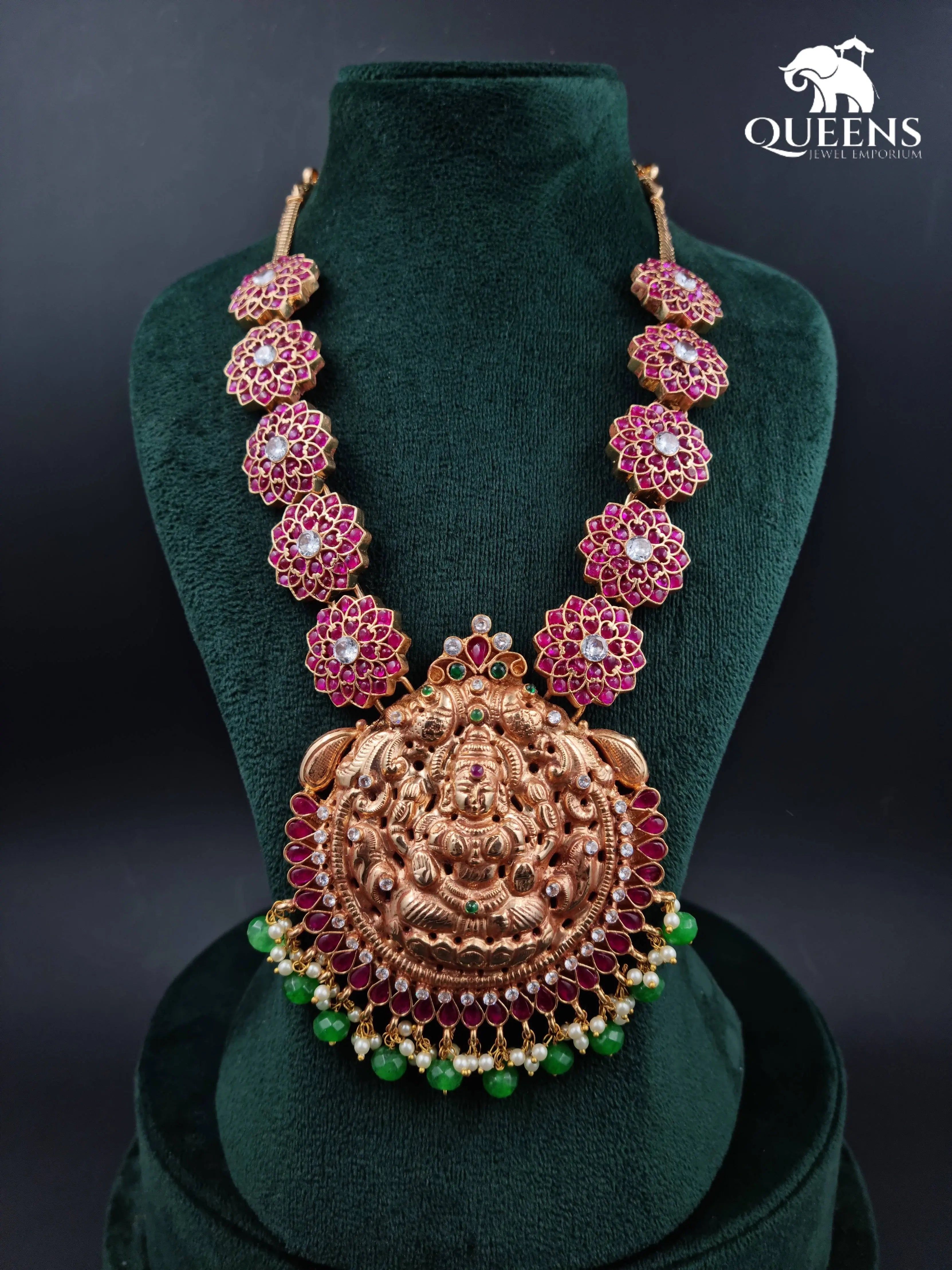 Nags lakshmi pendant-Flower design haram 
