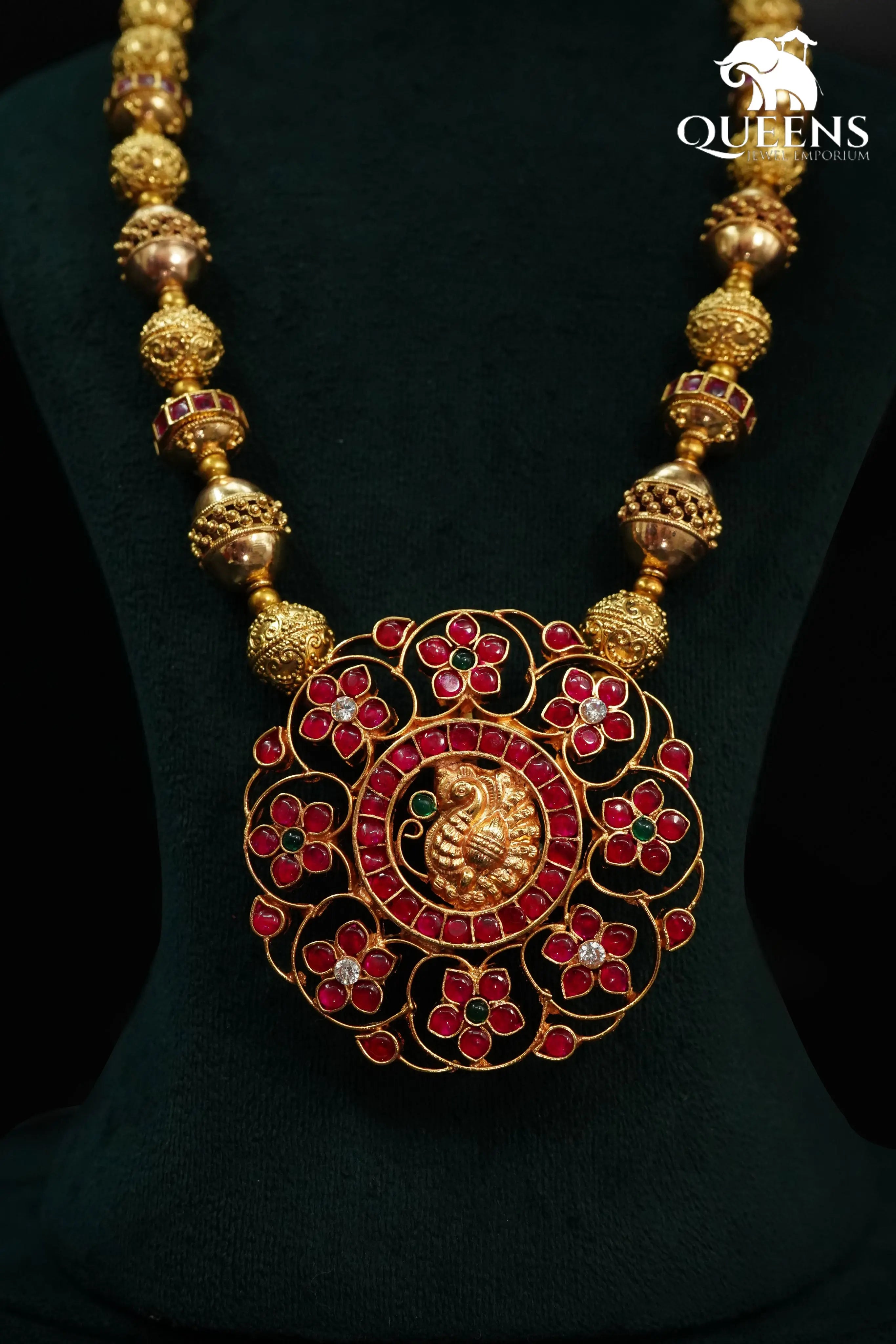 Nagas annapakshi motif-Ball chains jewellery