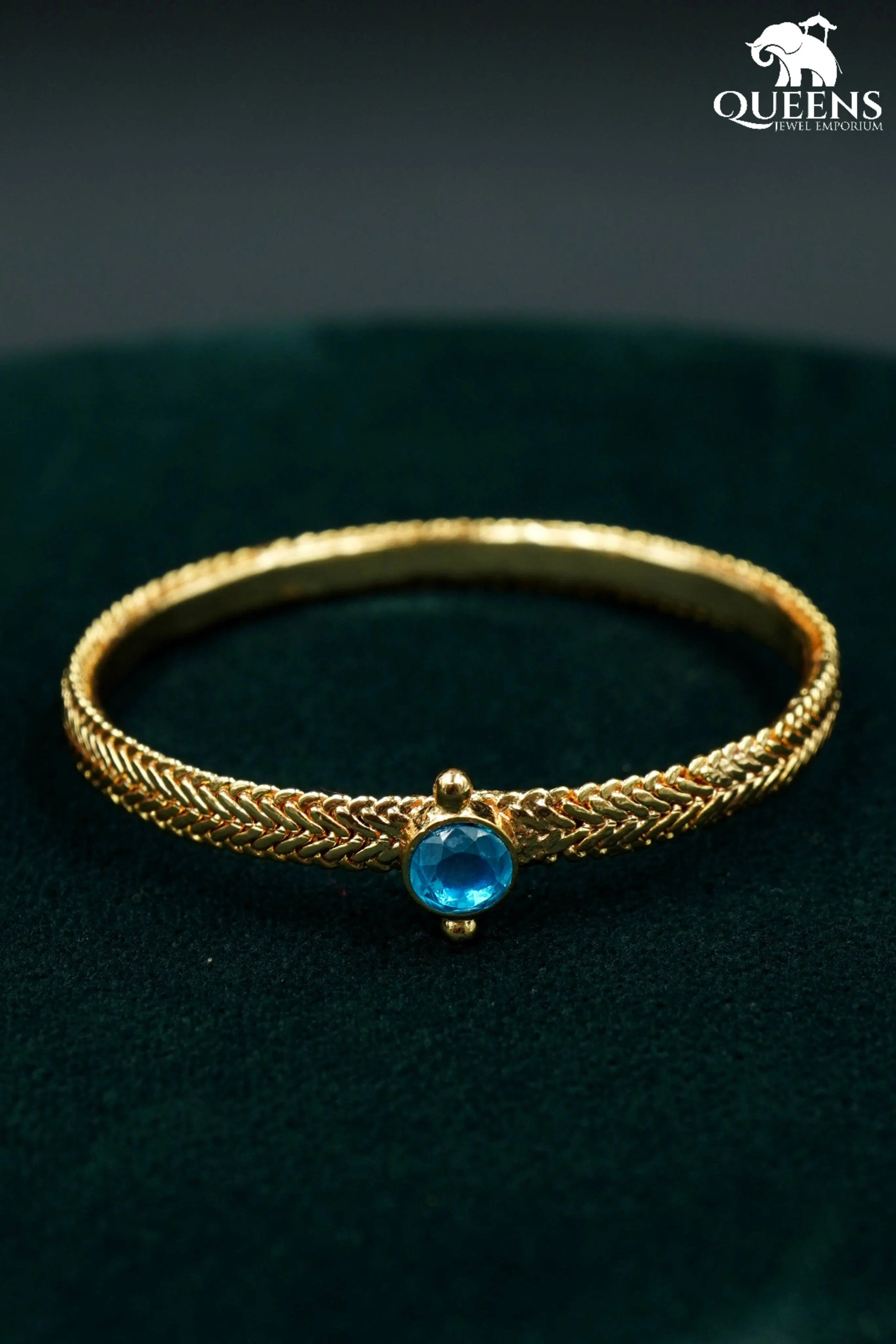 Elegant aqua blue nagas kada-Sky blue kemp kada