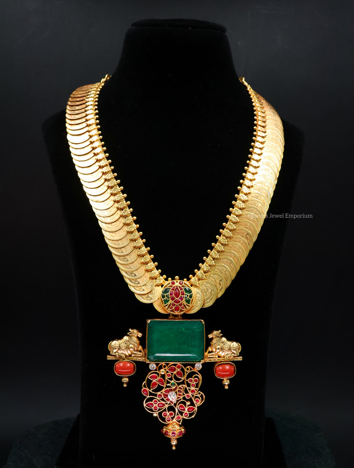 Kasu haram with rakadai motif-Nagas komadha motif kasu haram 