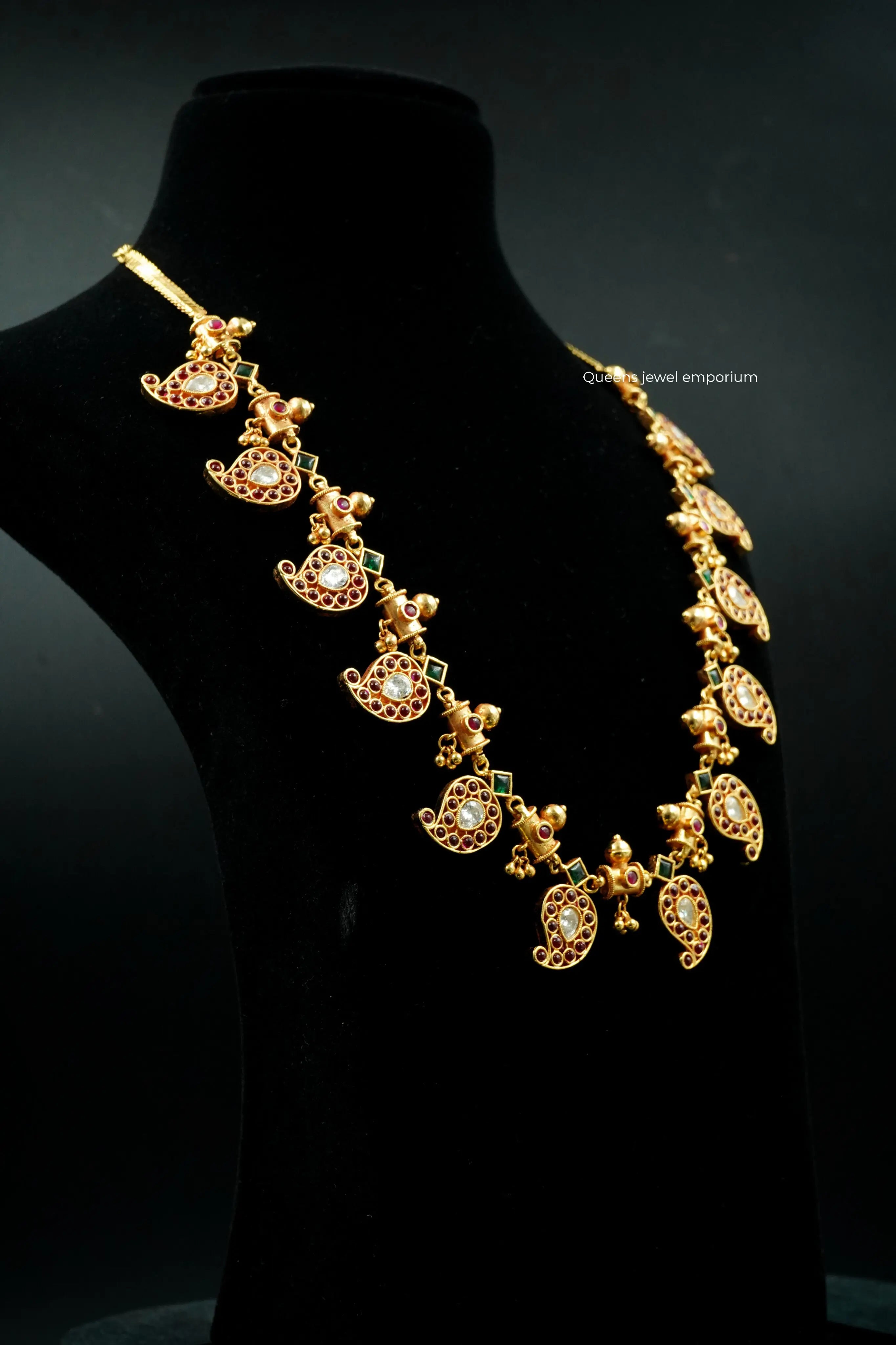 Red color stone jewellery-Elegant jewellery
