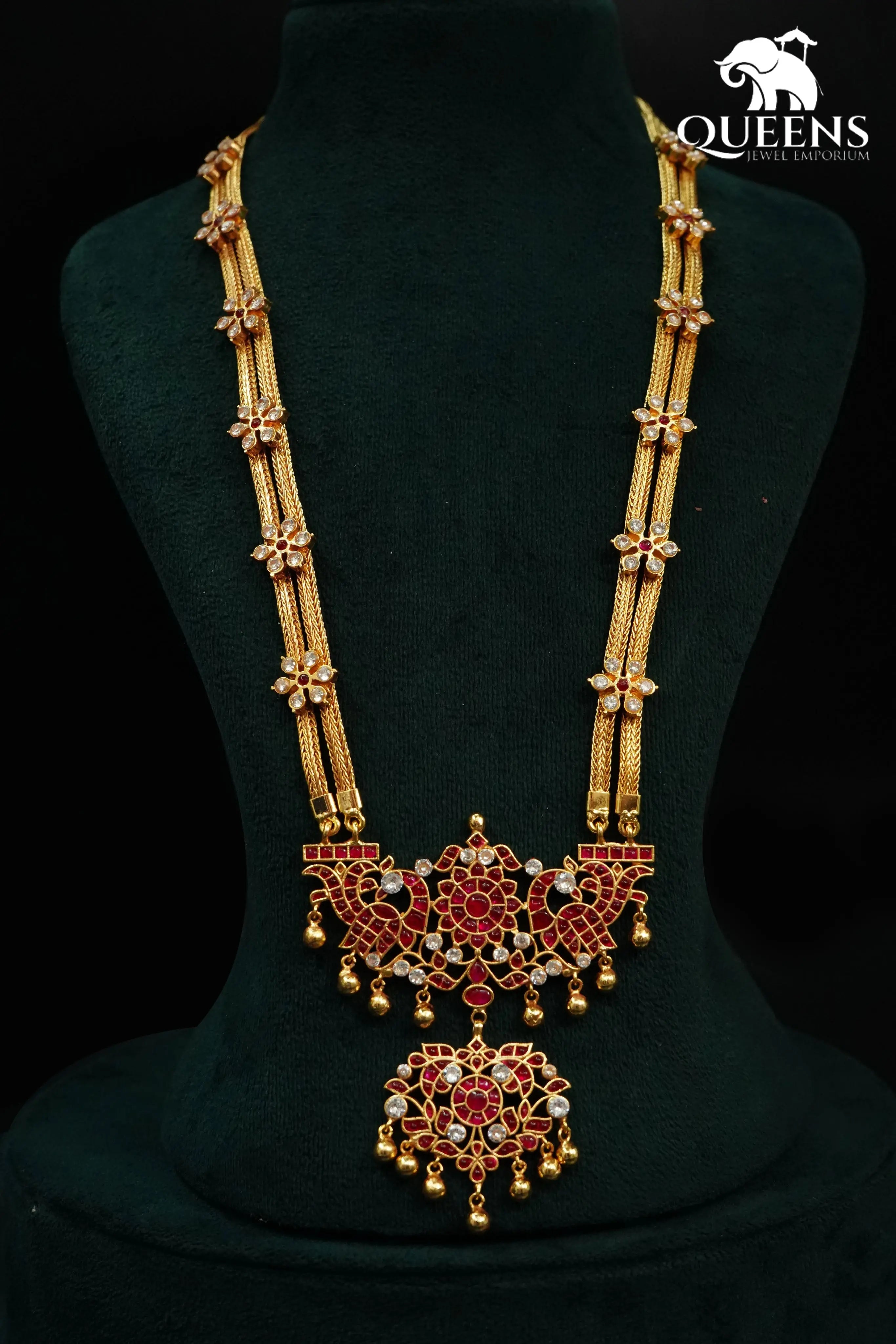 Floral motif jewellery-Kemp stone haram