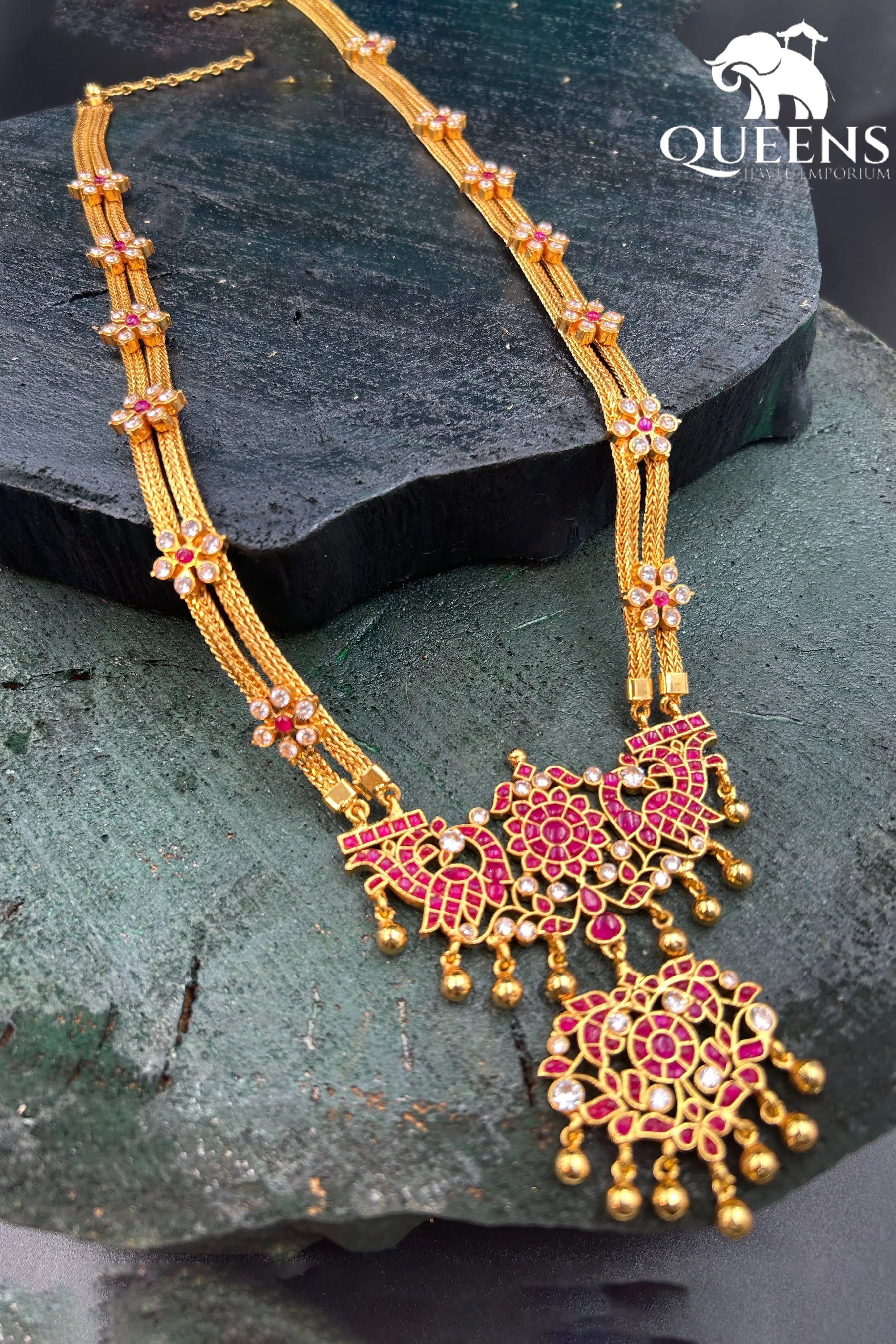 Temple jewellery collection-Zircon stone jewellery