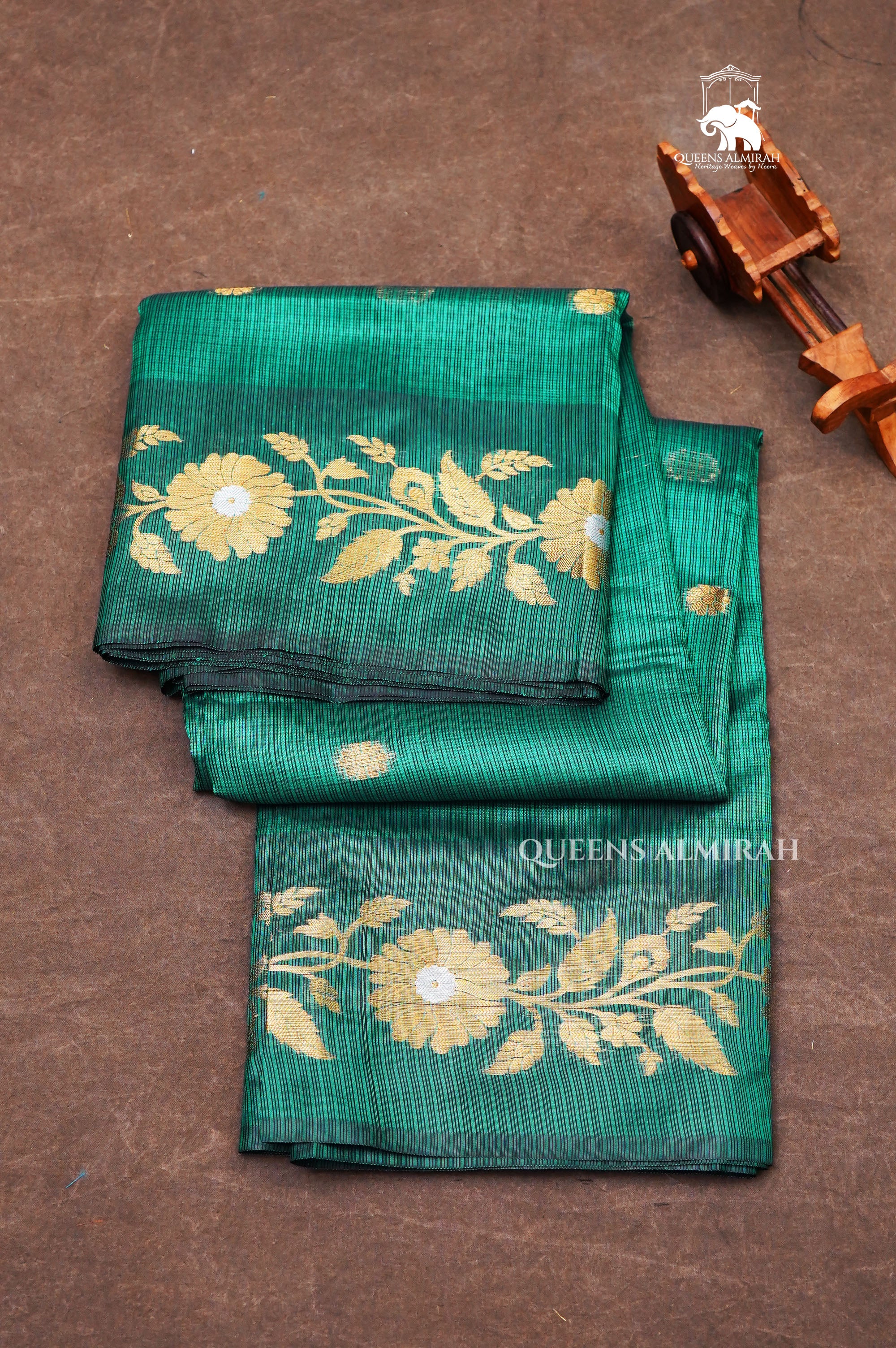 Bottle Green Semi Kota Silk Cotton Saree