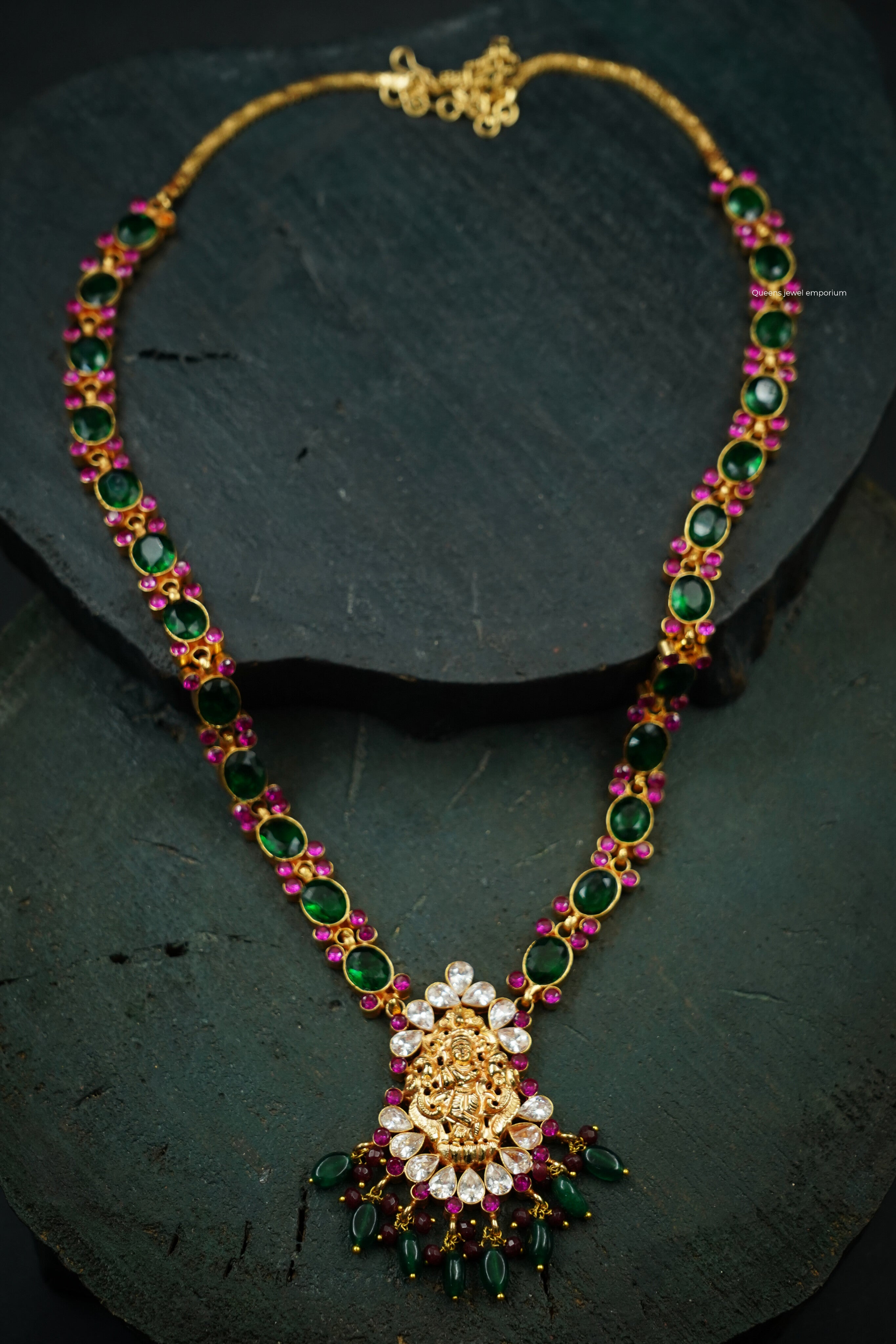 God krishna pendant-Pink stone jewellery
