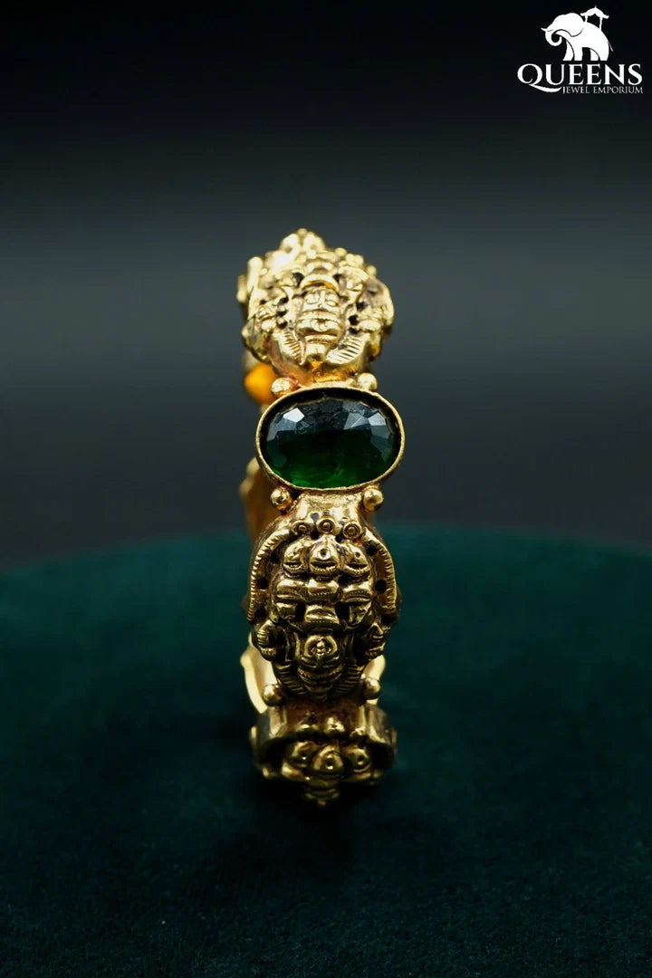 Grand lakshmi motif bangle-Traditional lakshmi design bangle set