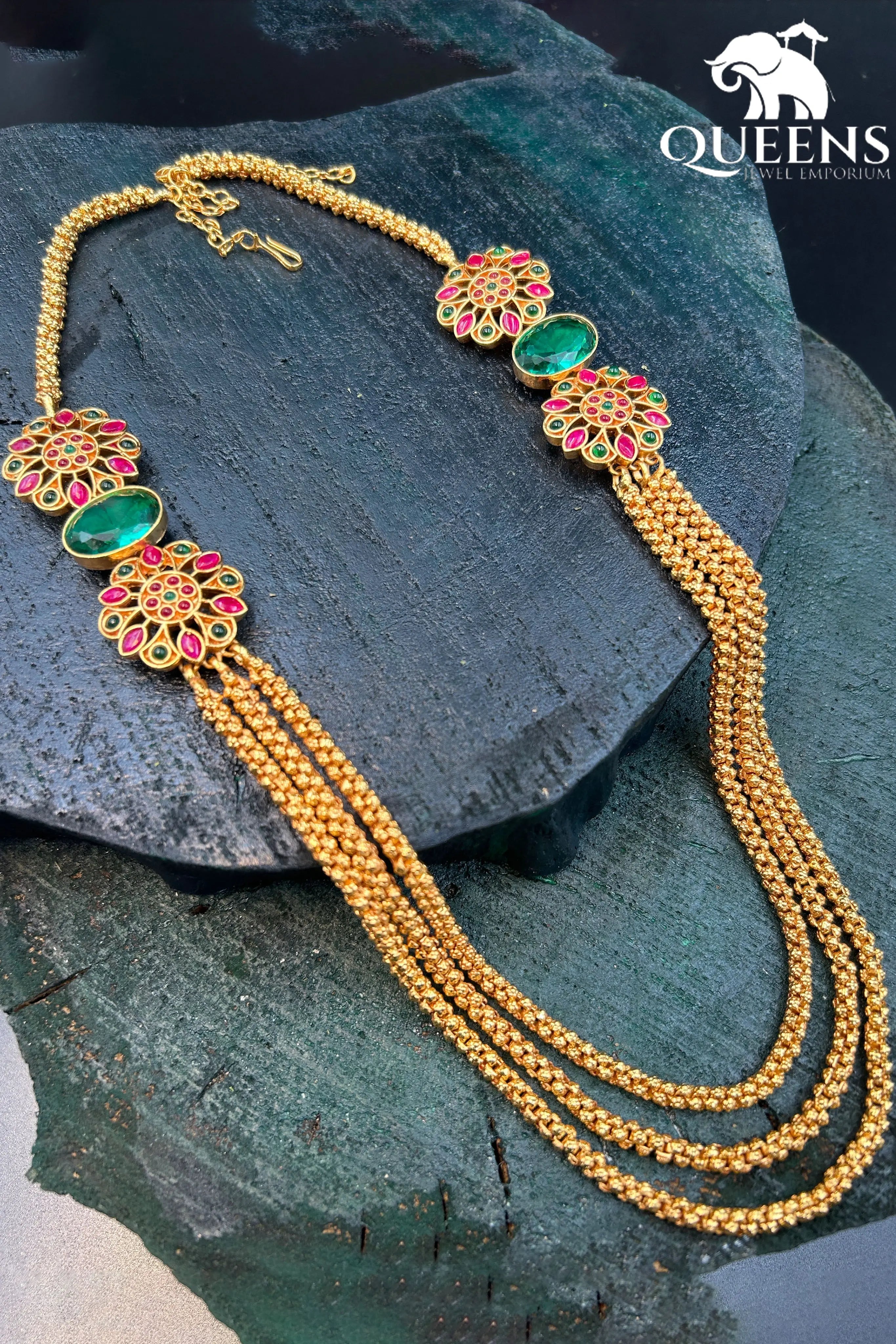 Sea green stones-Step haram with mugappu