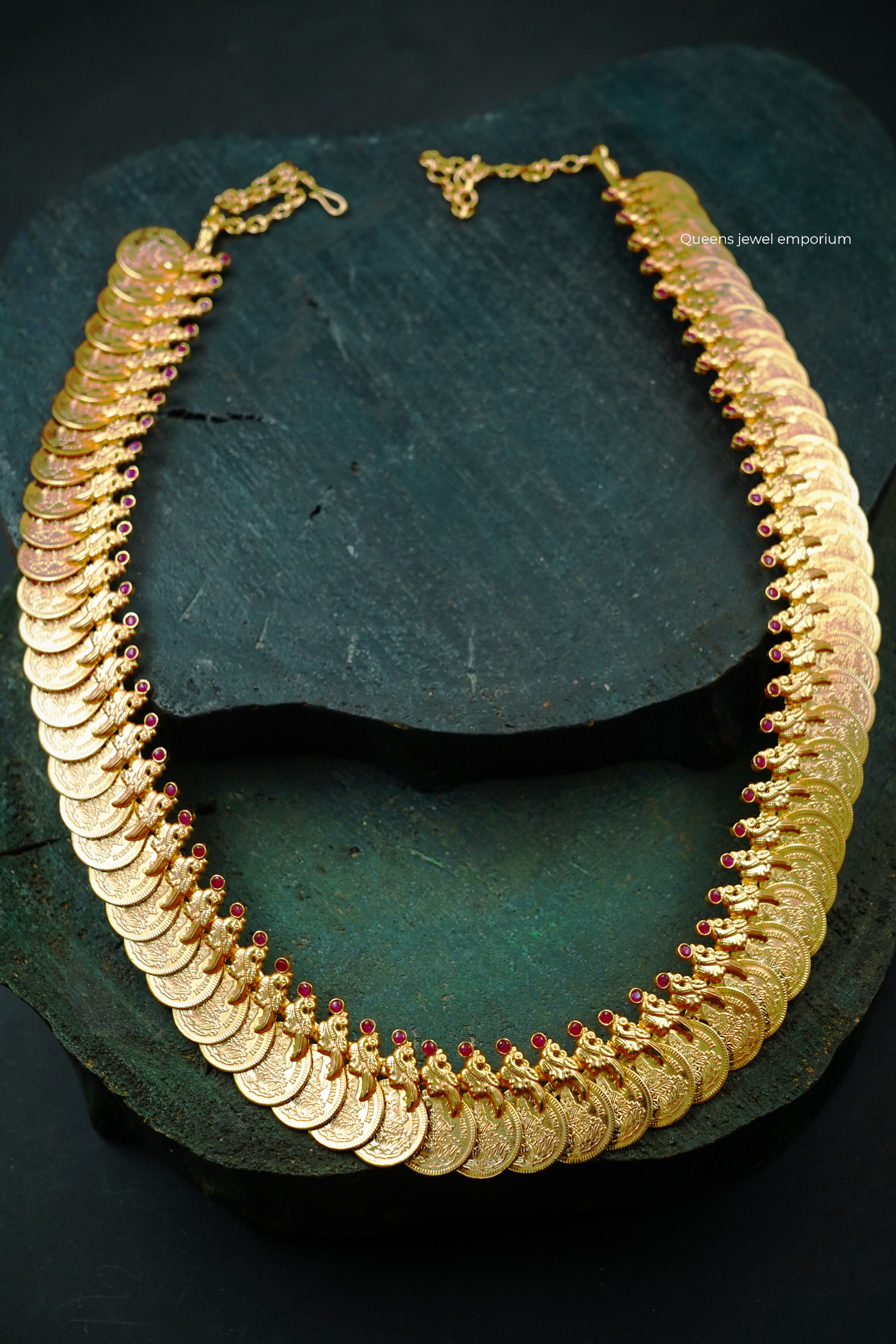 Nagas lakshmi kizhi haram-Gold plated haram for bridal look