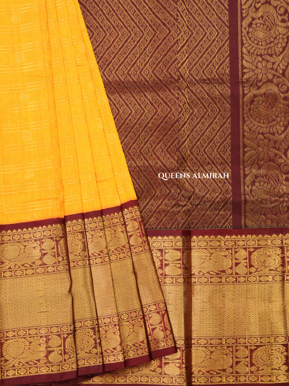 Traditional kattam woven body - kanchivaram 