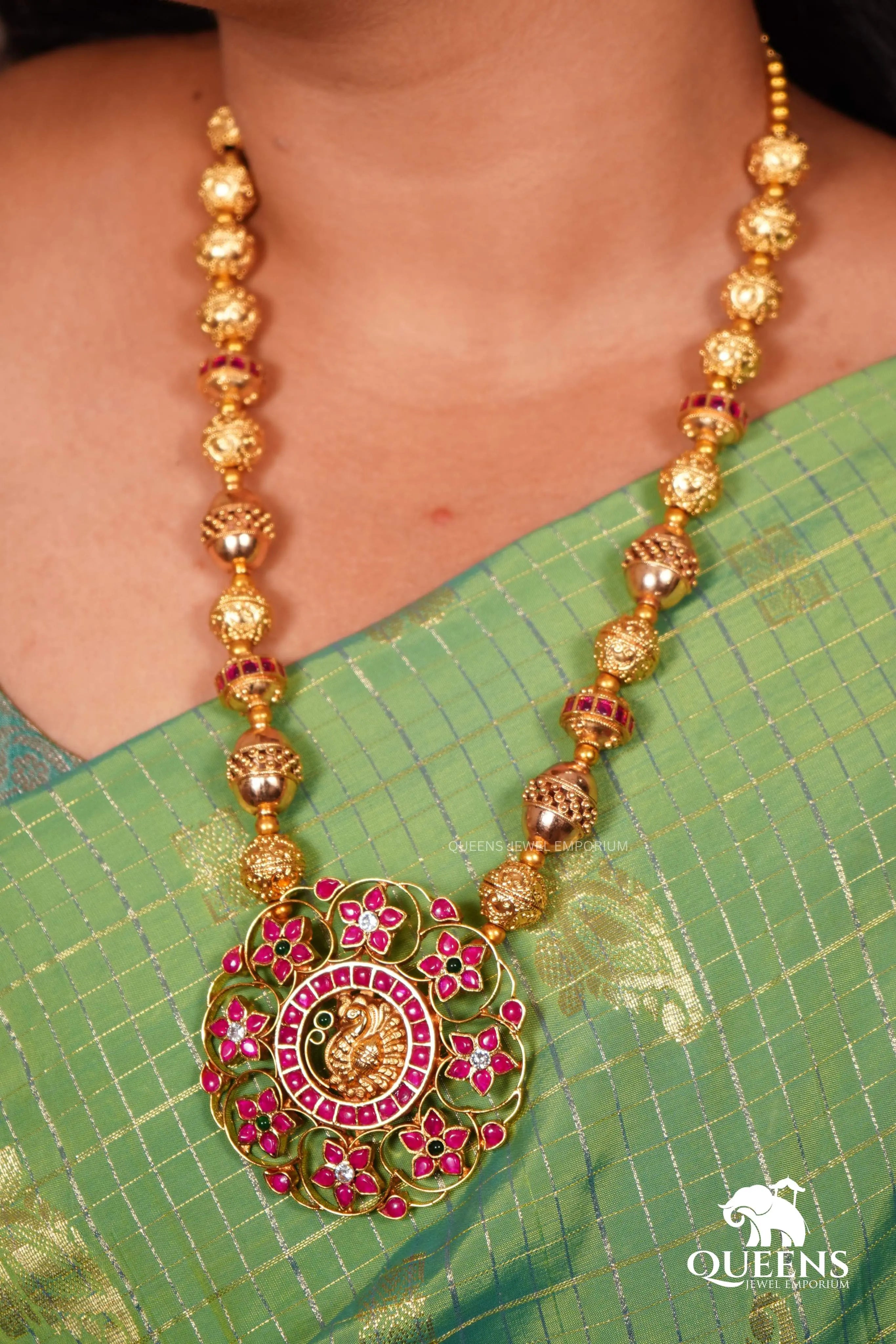 Nagas annam design jewellery-Flower motif haram, 