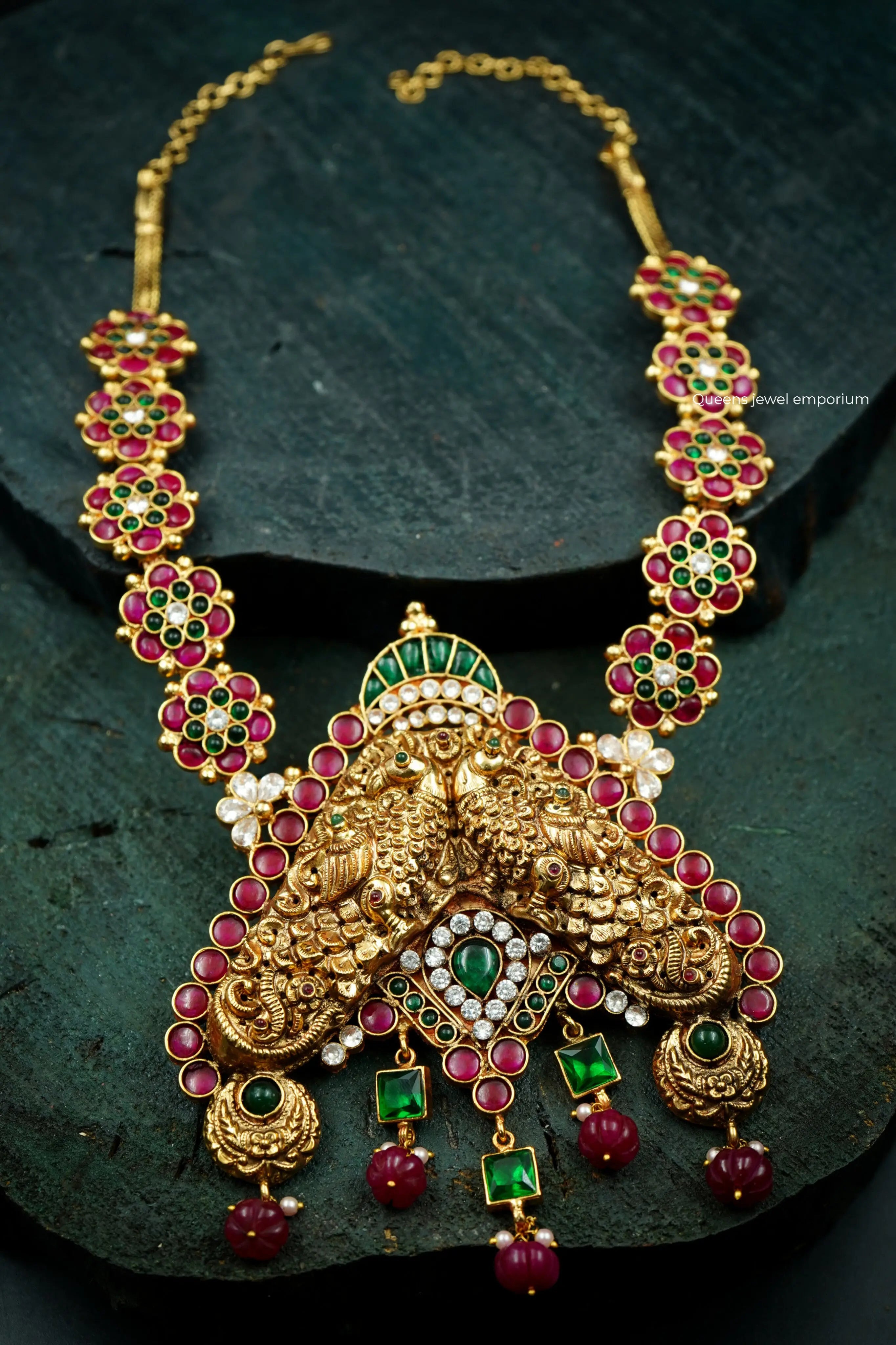 Traditional peacock kemp haram-Unique designs haram for festivals