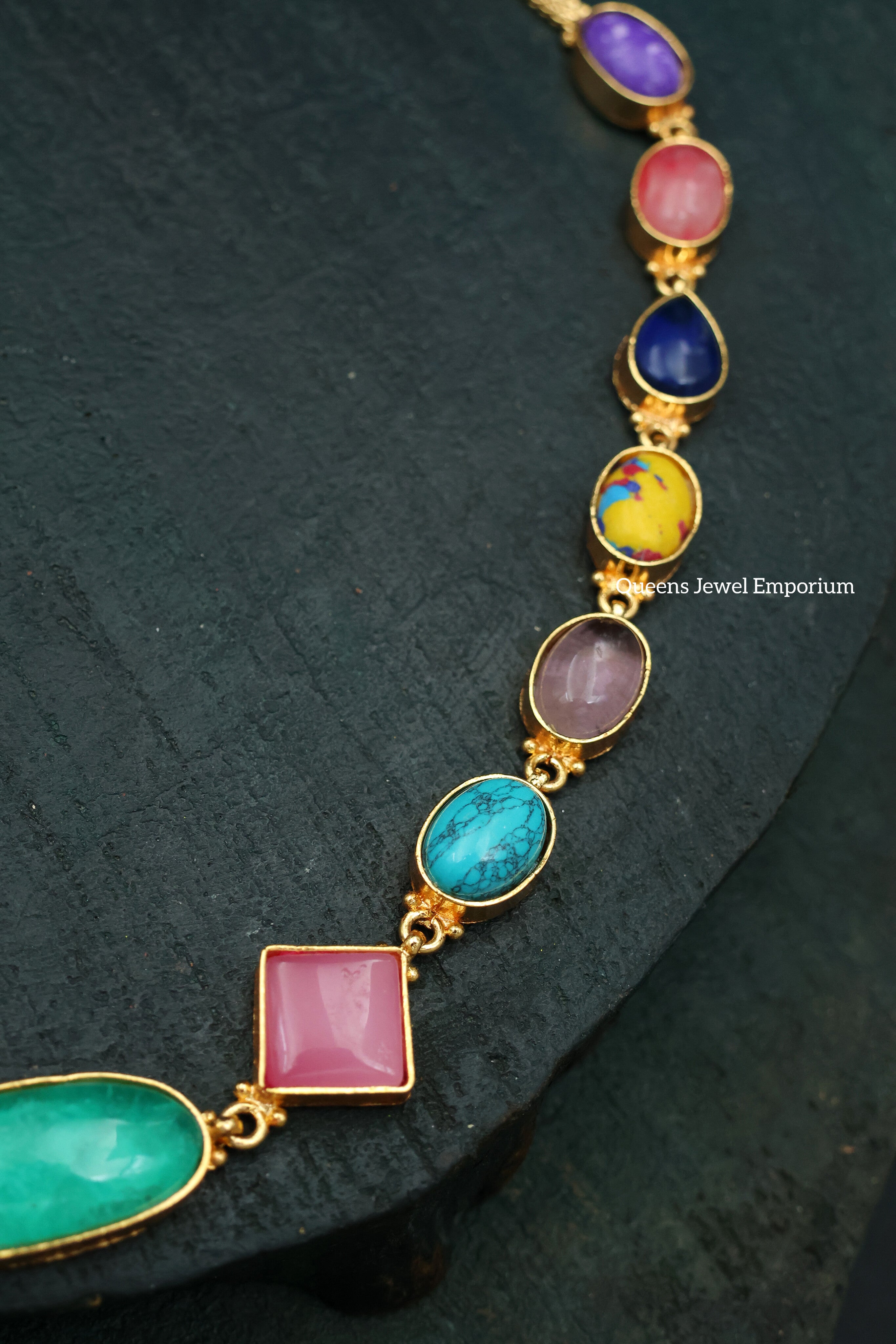 Turquoise gemstone jewellery-purple gemstone-Yellow gemstone
