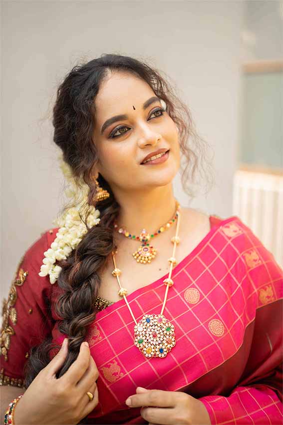 Traditional ethnic rakadai haram-Gemstone rakadai pendant haram