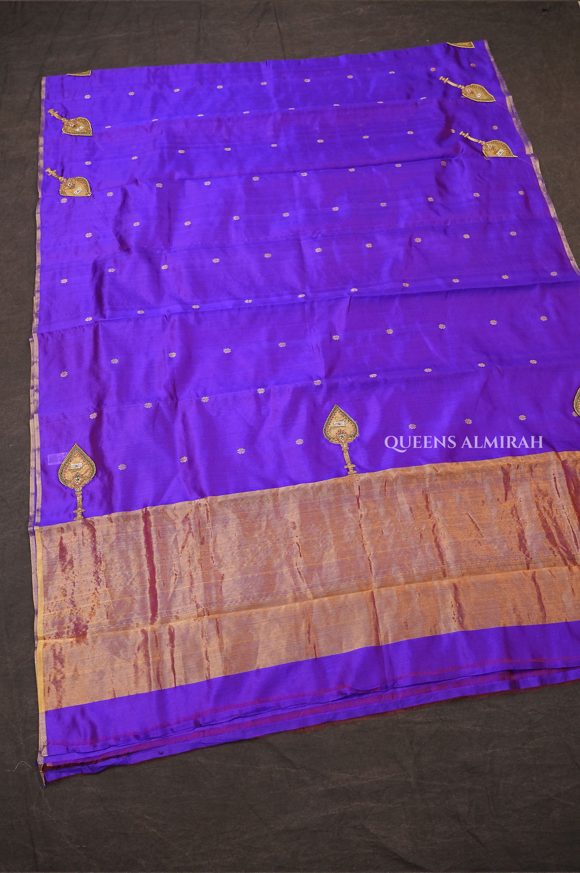 Purple Singaravelan Katan Chanderi Silk Saree