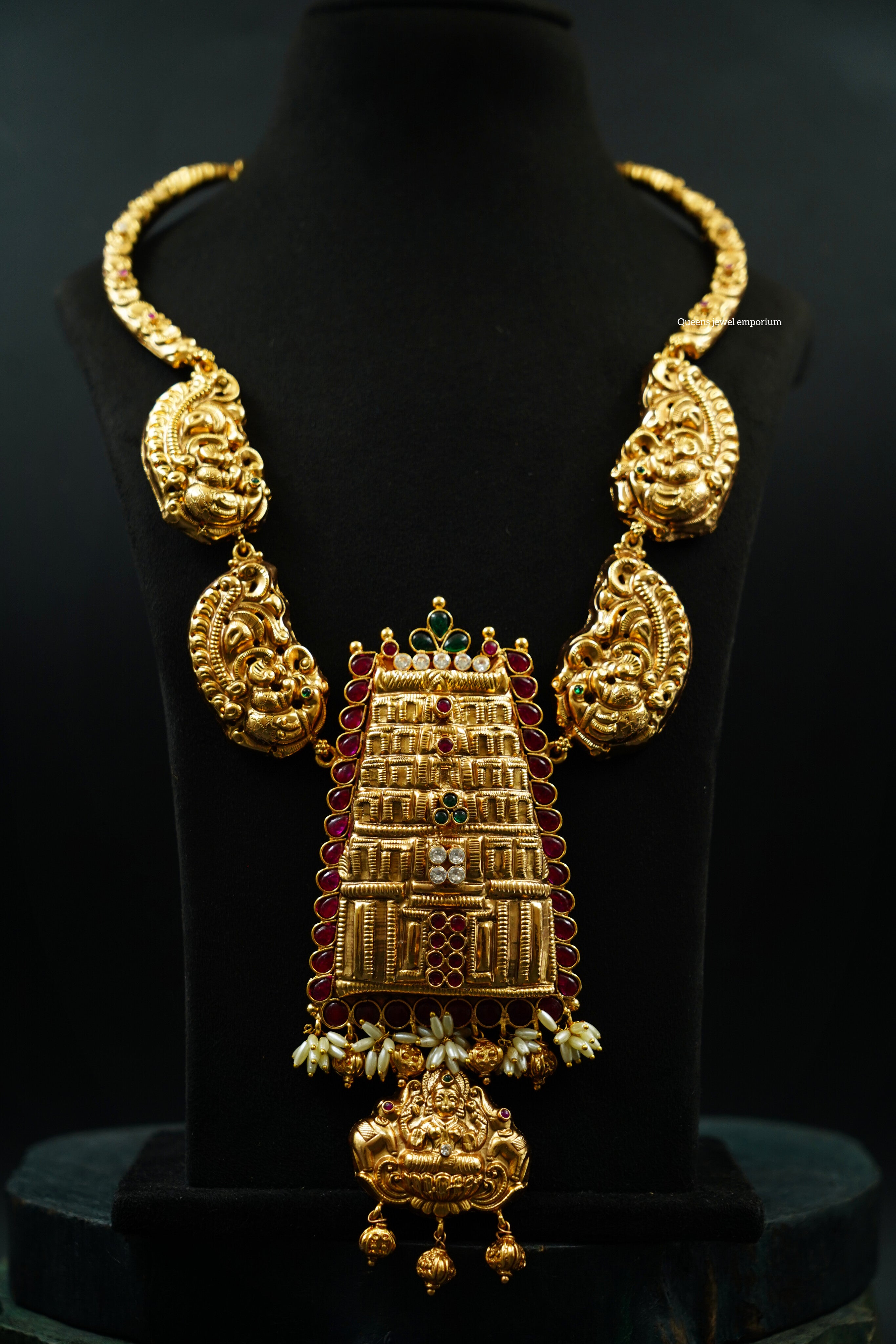 Rice pearl hanging haram-Gold ball pendant hanging