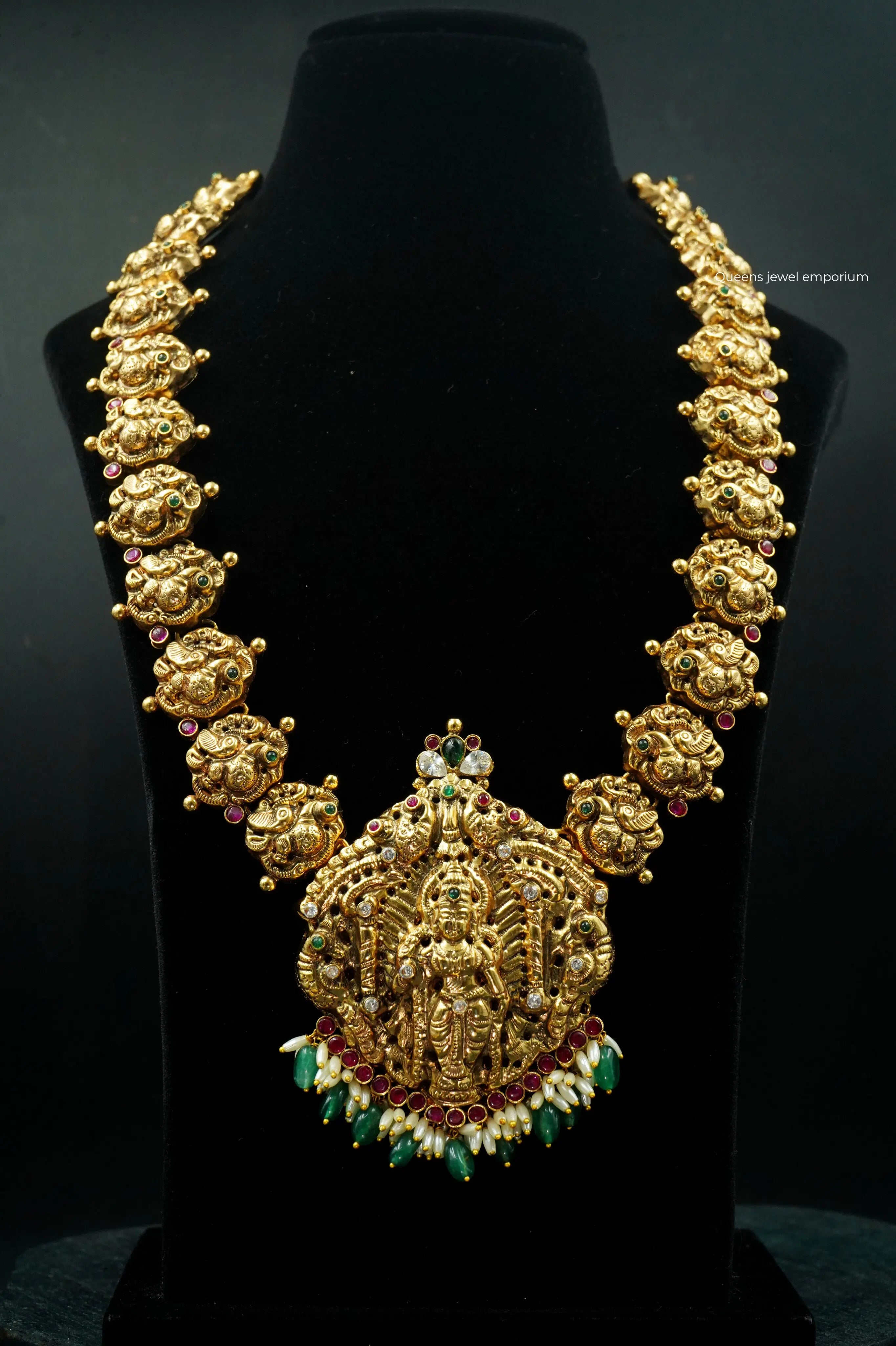 Ancient classic style haram-Chola inspired lakshmi haram
