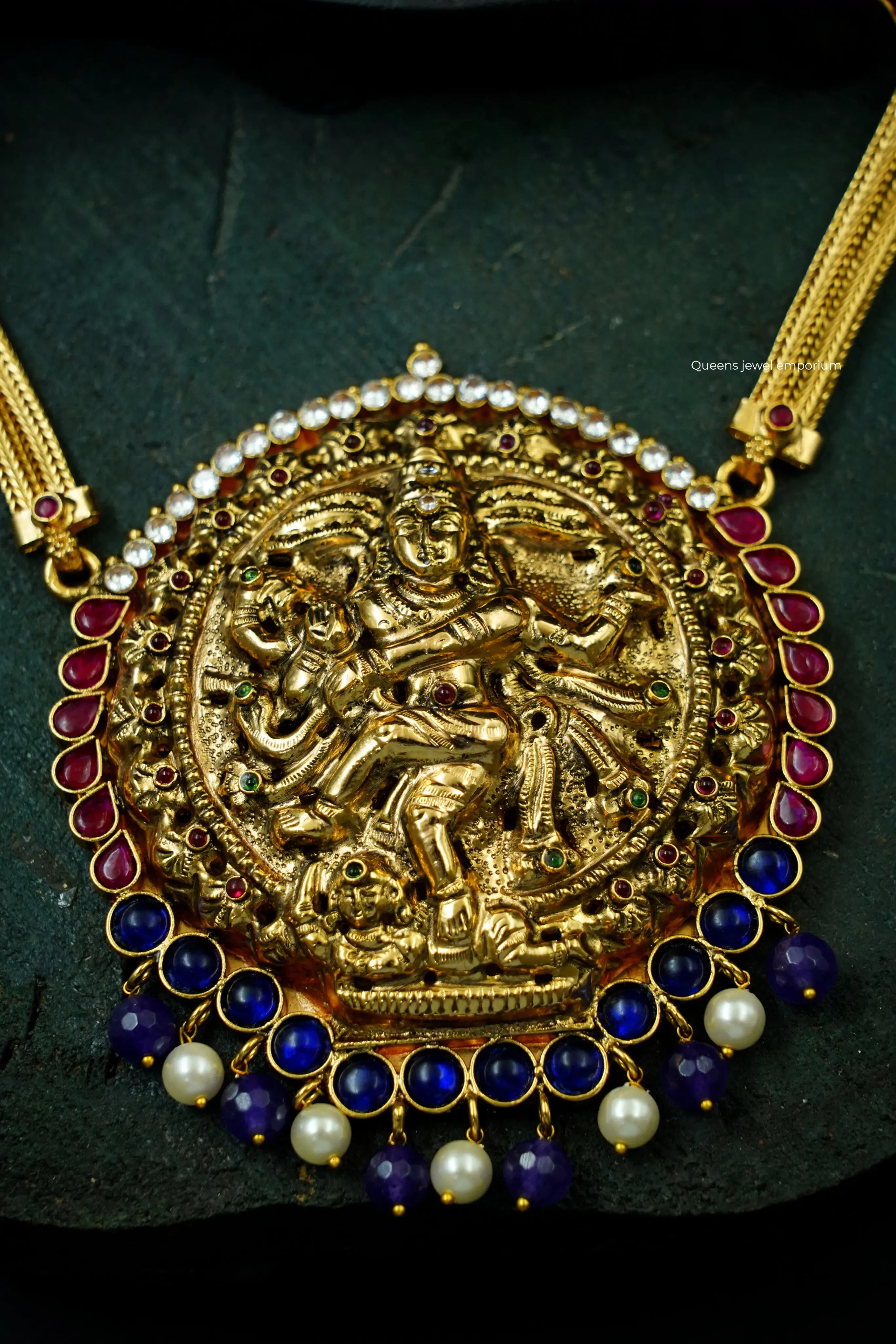 Traditional temple design haram-Haram with god nataraja pendant