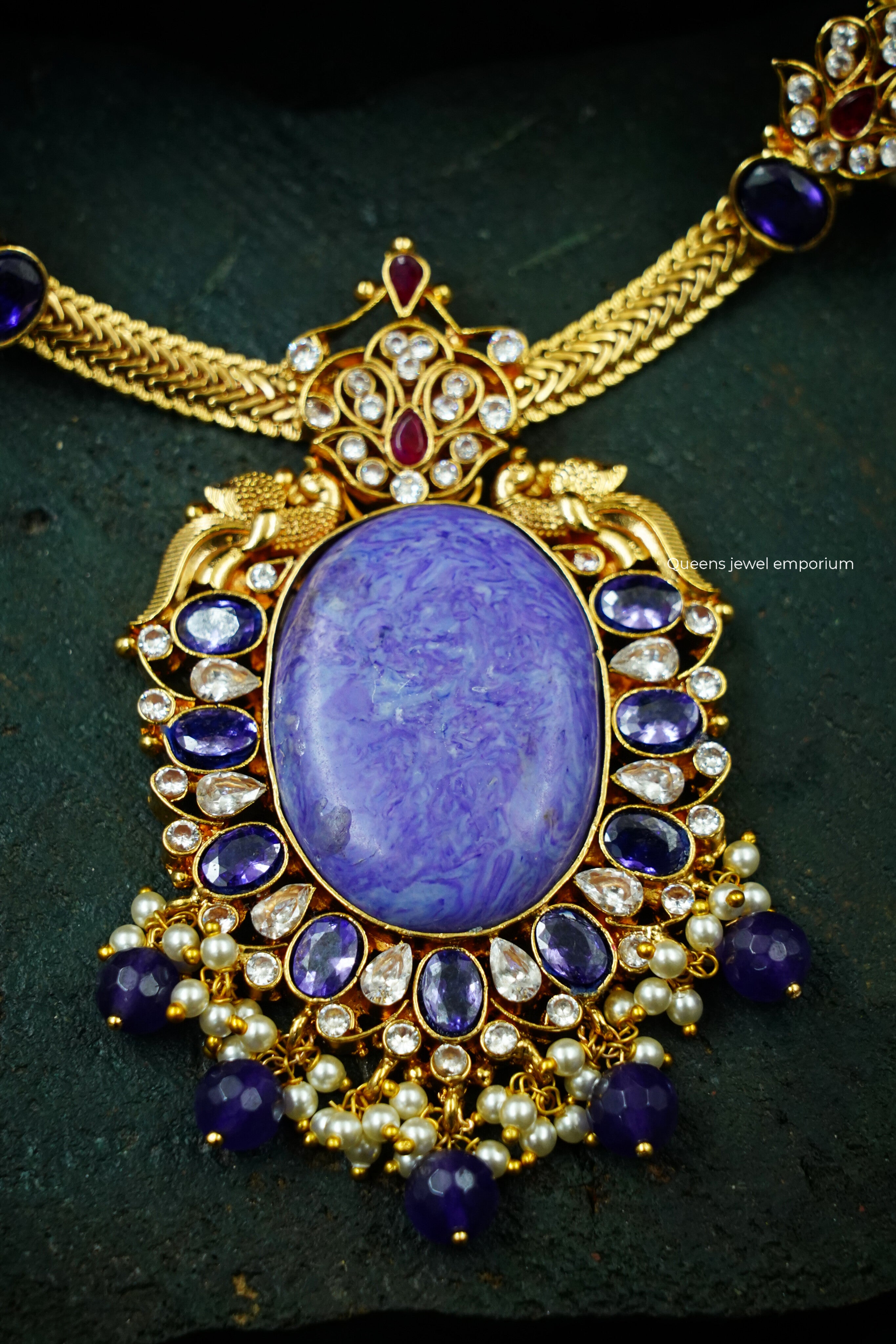 Purple bead pendant hangings-Baby pearl pendant hangings