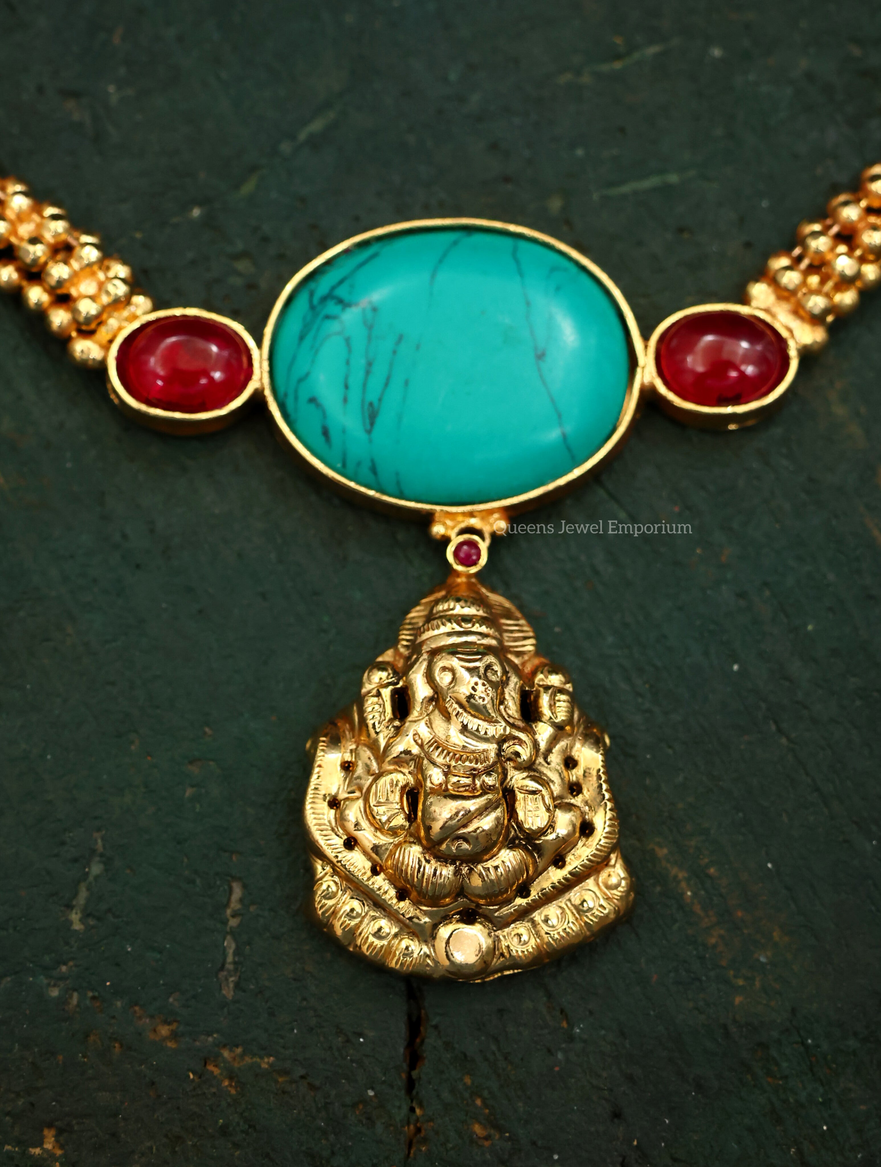 Divine nagas pendant design-Ganapathy mani malai chain