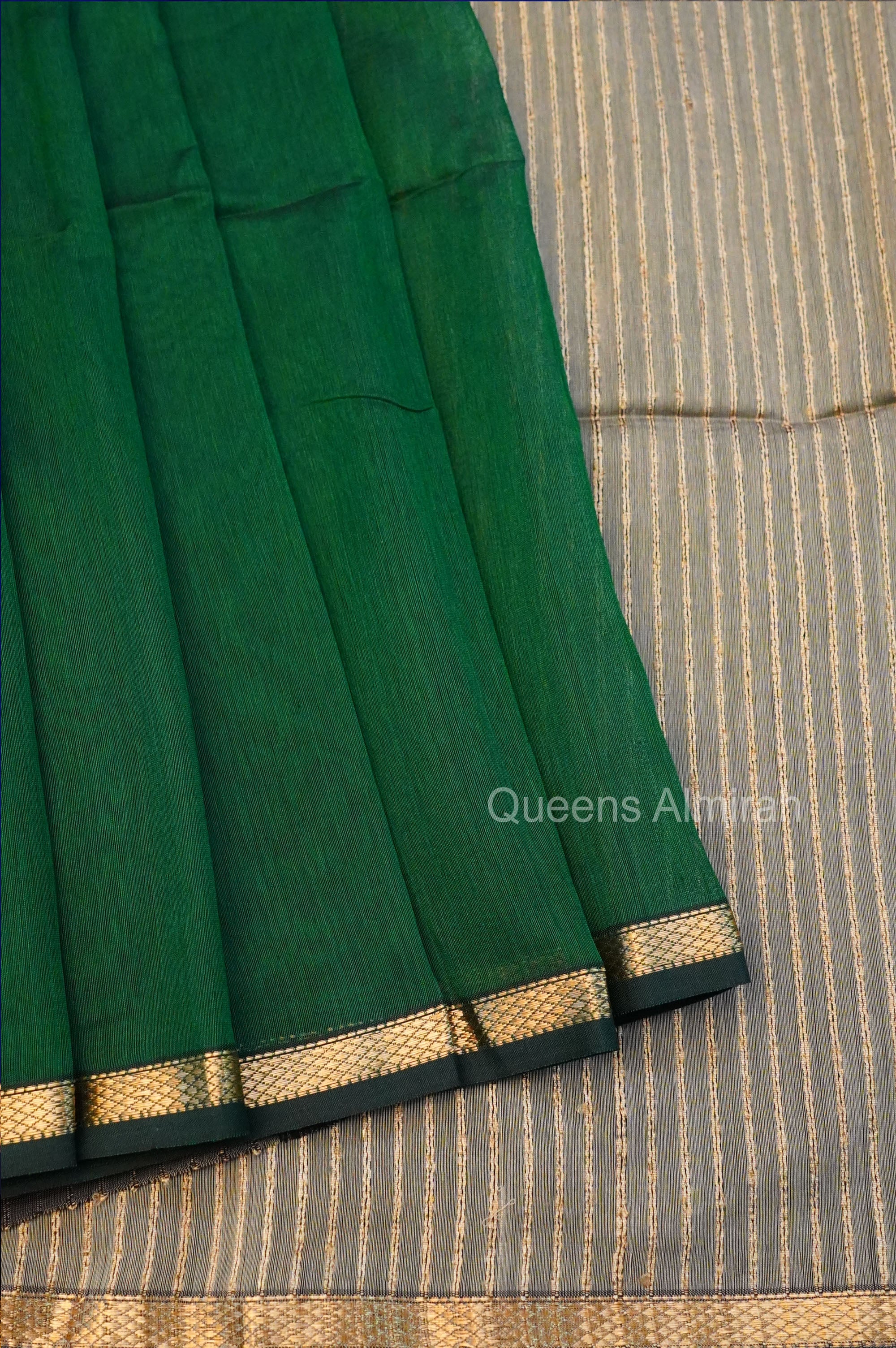Green Maheshwari Silk Cotton Saree