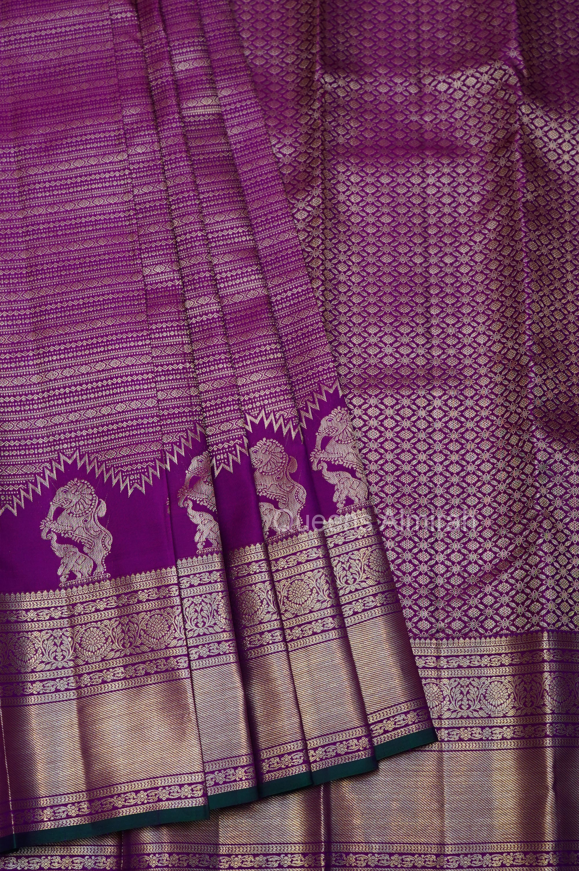 Vadamalli Purple Brocade Pure Kanchivaram Silk Saree