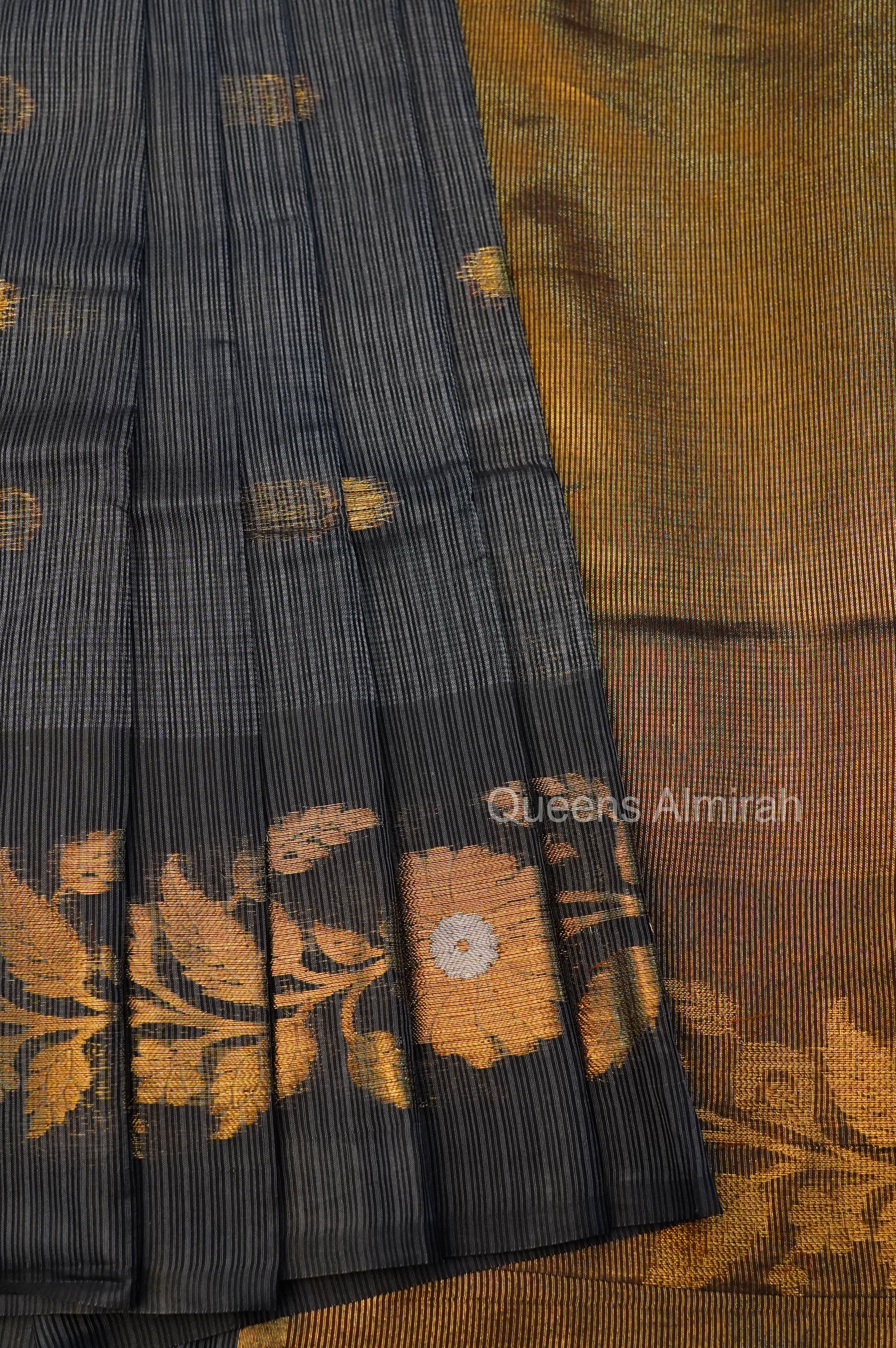Ash Grey Semi Kota Silk Cotton Saree