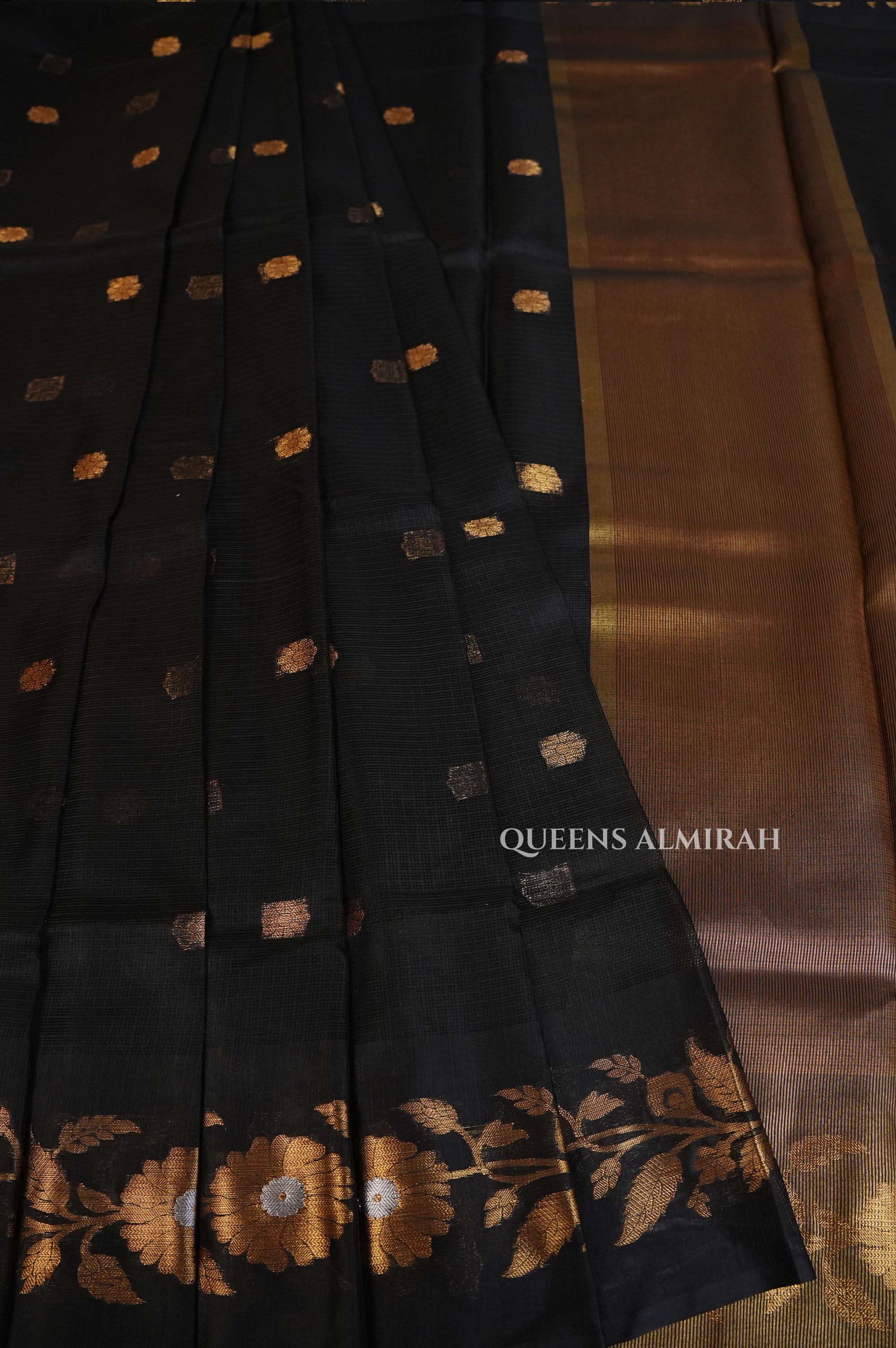 Black Semi Kota Silk Cotton Saree