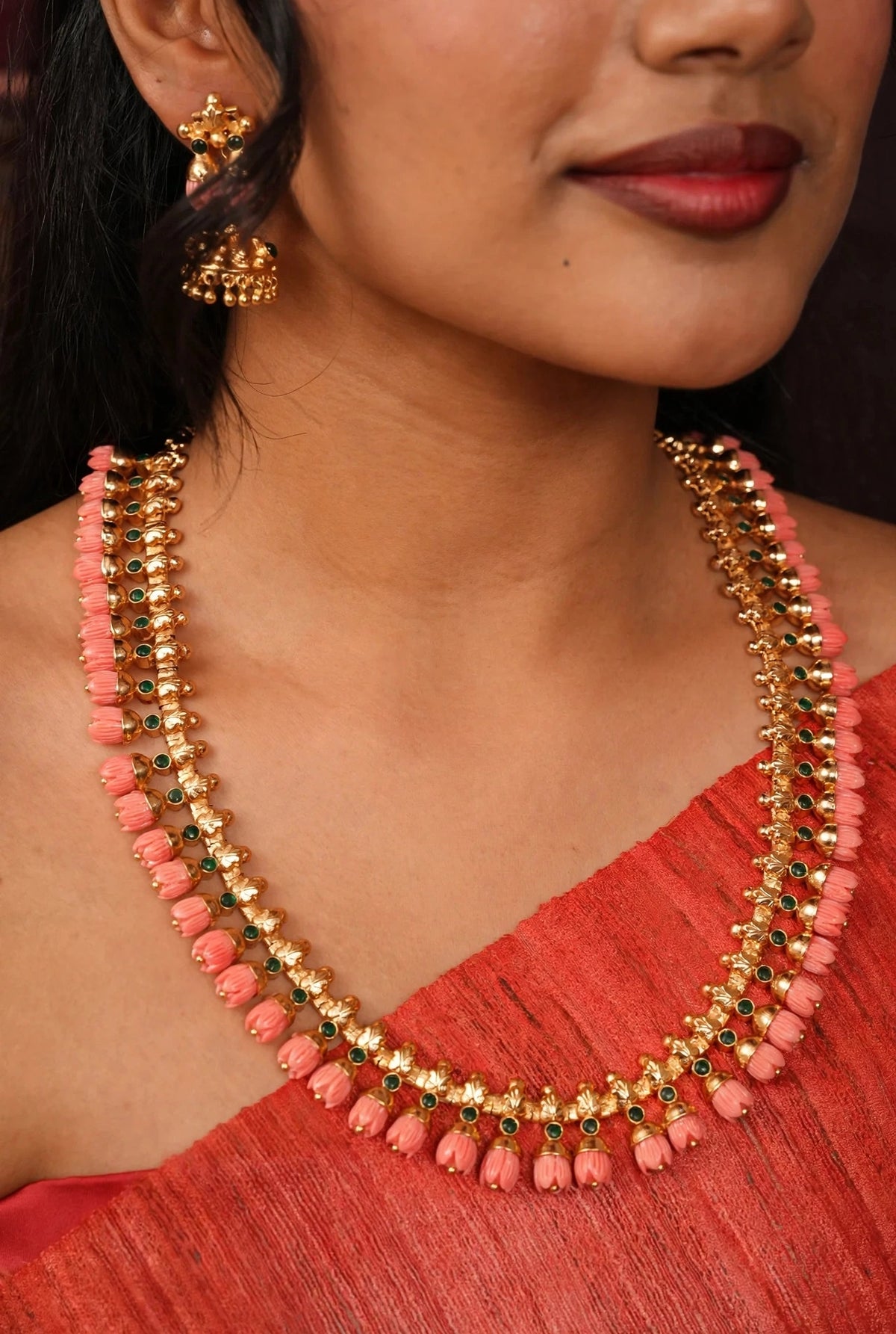 Coral buds haram for occasions-Unique orange buds haram