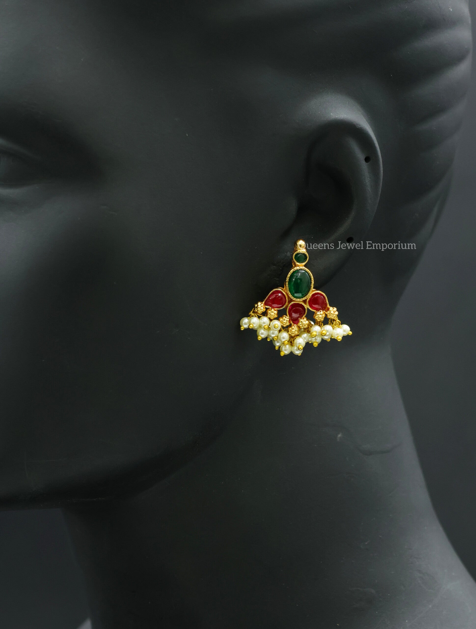Traditional kemp stones stud-Kemp stone stud for half sarees
