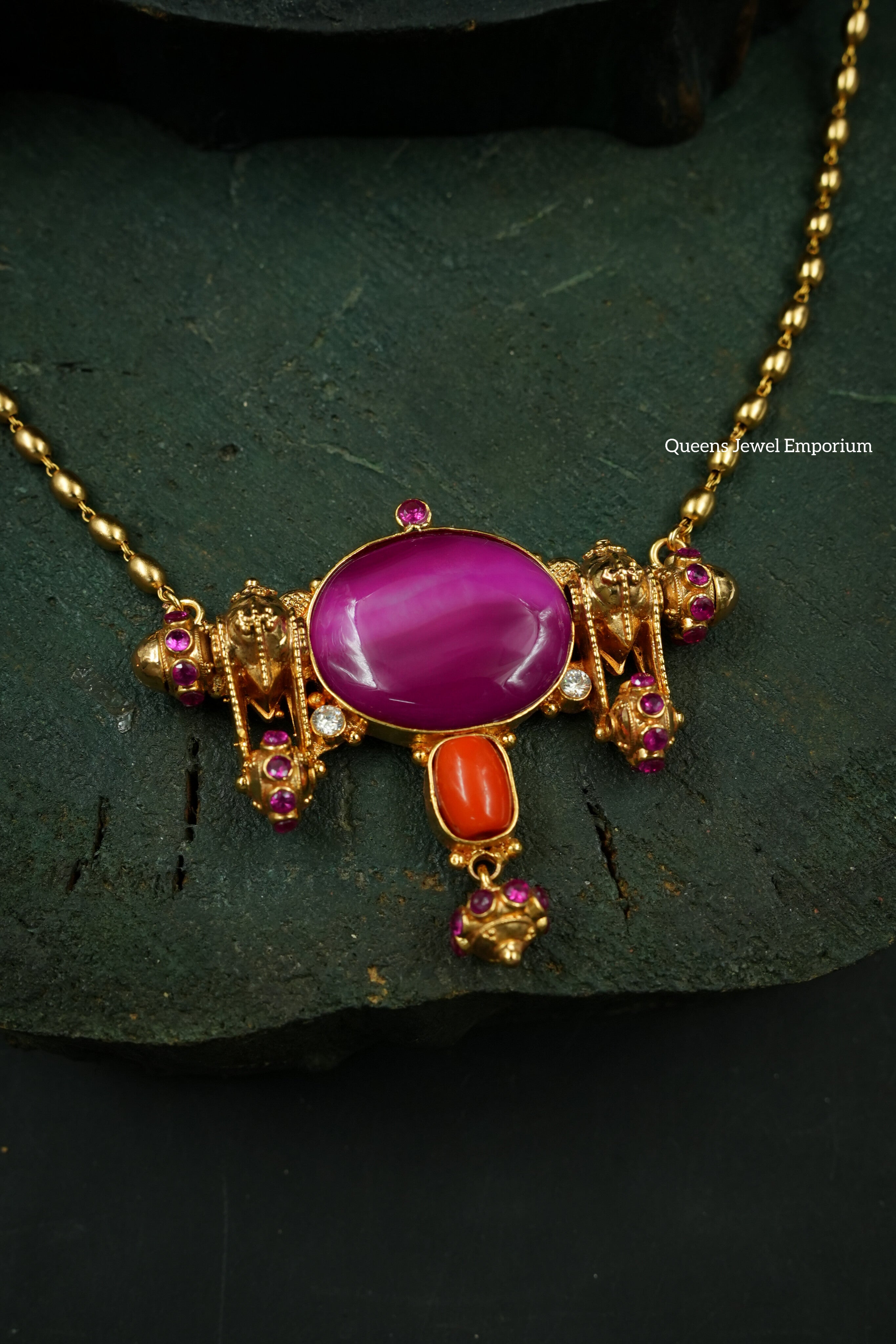 Pink agate stone-Coral stone jewellery