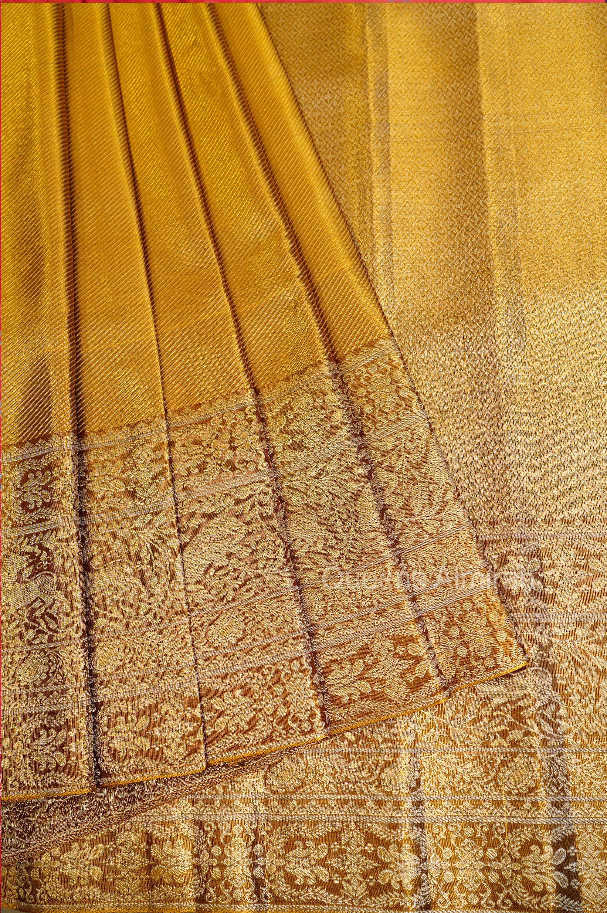 Golden Color Pure Kanchivaram Silk Saree