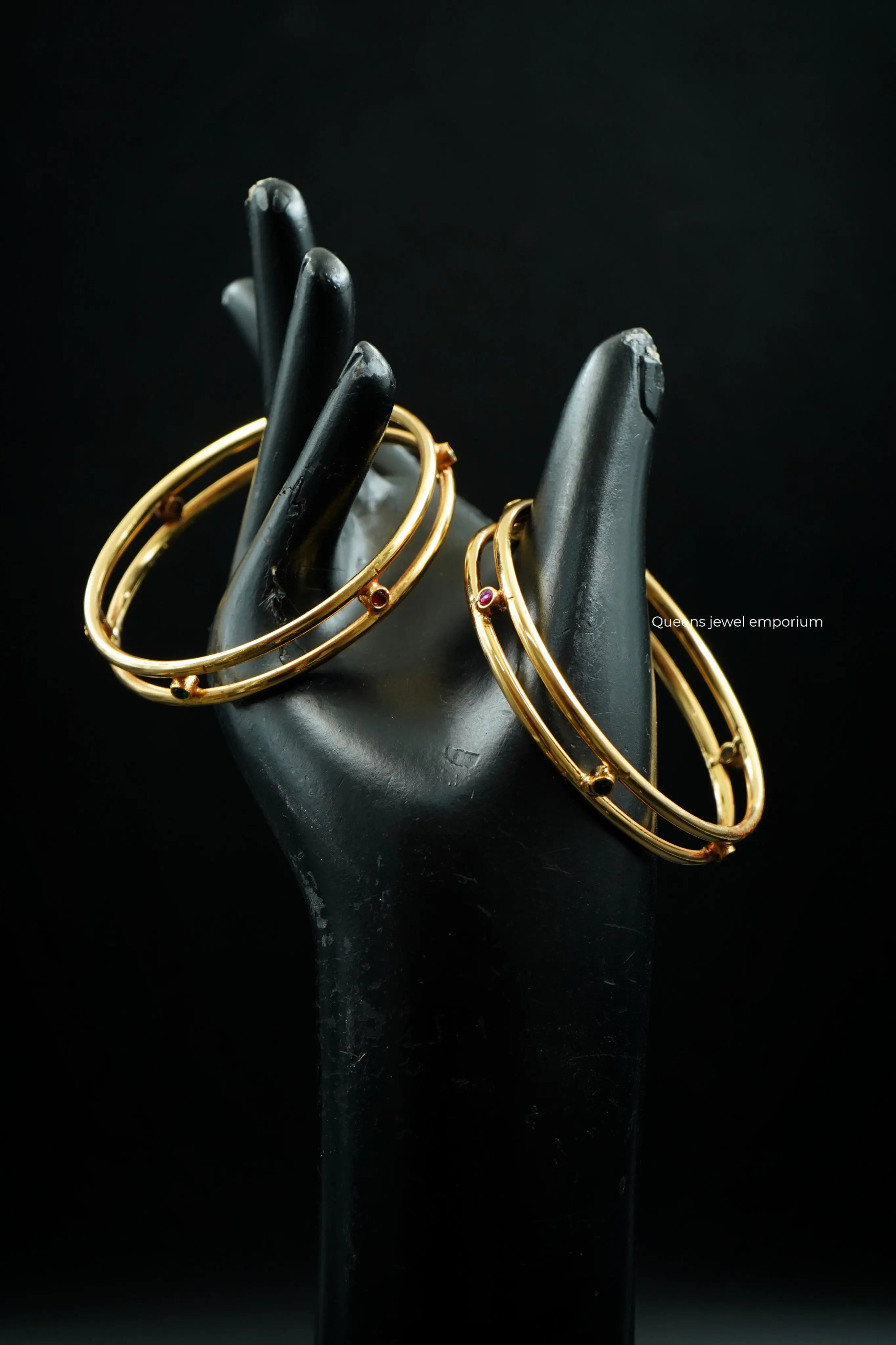 Layered traditional bangle-Minimal gold plated kemp bangle 
