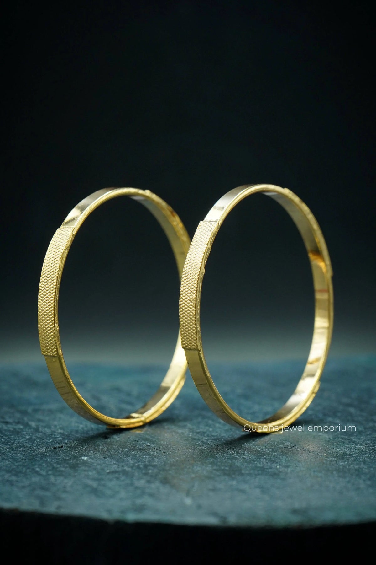Sleek flat gold bangles-Minimal flat bangle design