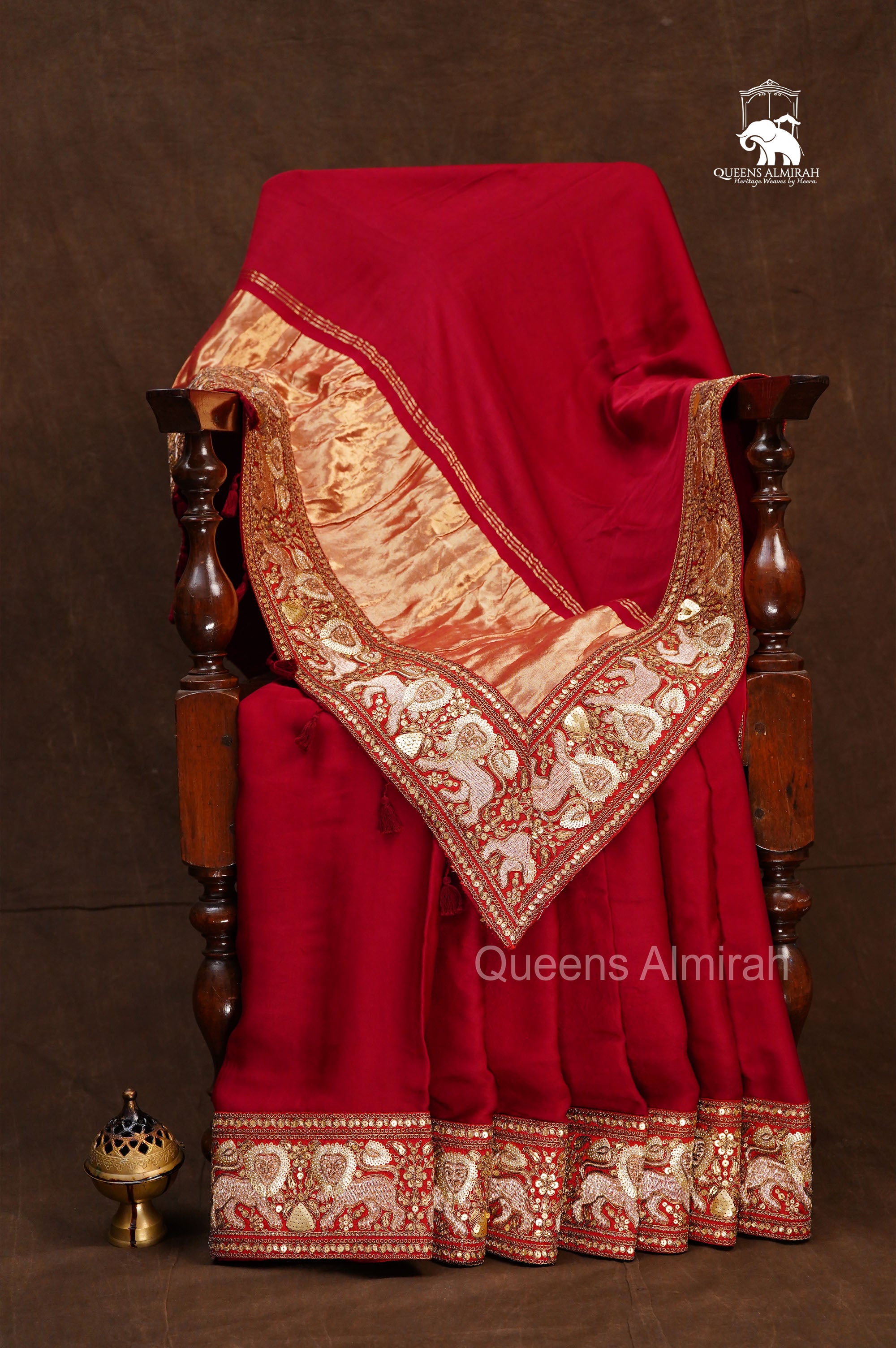 Maroon designer Modal Silk Saree